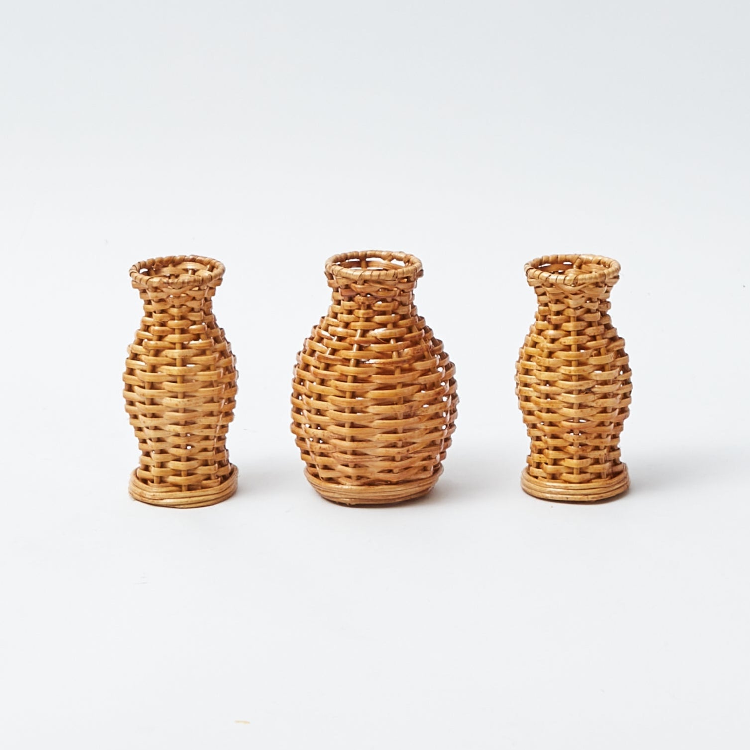 Mini Natural Rattan Vase (Set of 3)