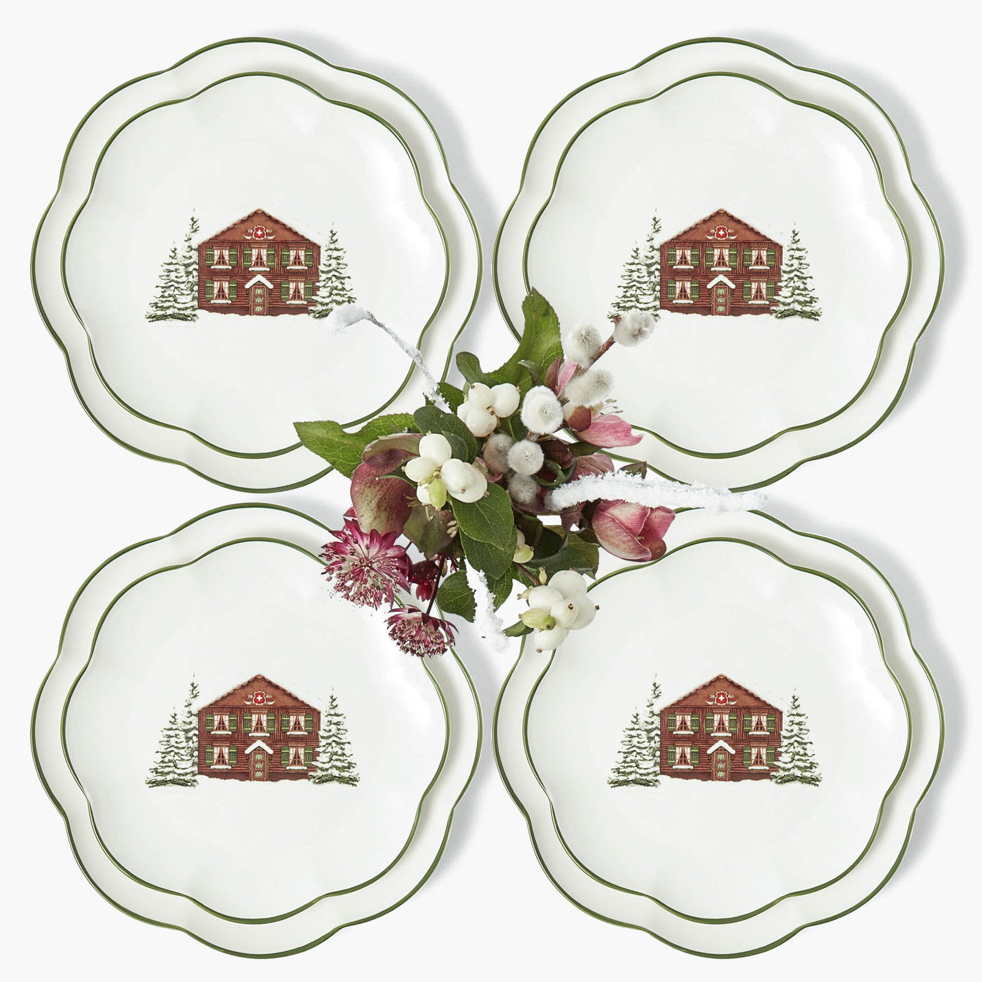 Alpine Chalet Dinner & Starter Plates (Set of 8)