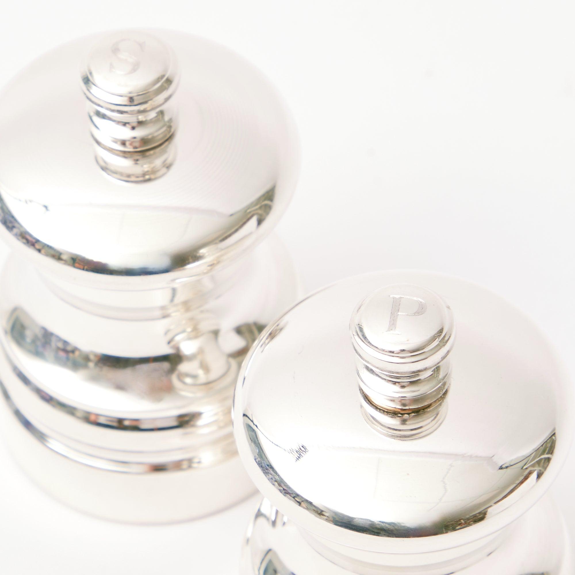 Versatile Sterling Silver Salt & Pepper Set for any table.