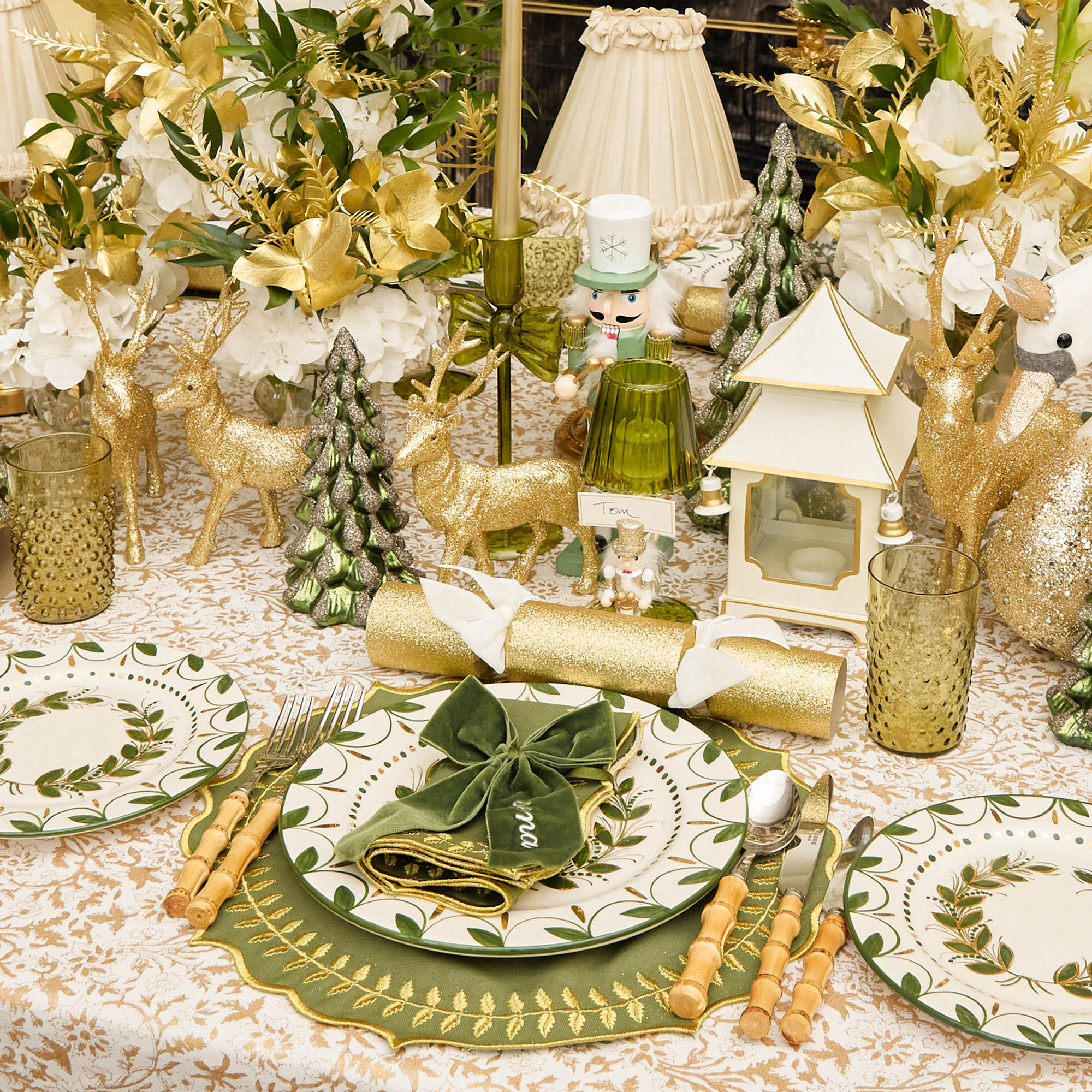 Gold Glitter Nutcracker Placecard Holders (Set of 4)