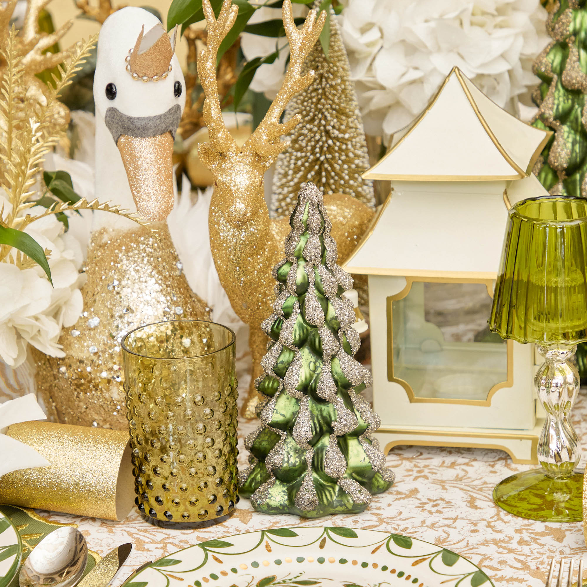 Emerald Glass Christmas Tree (Pair)