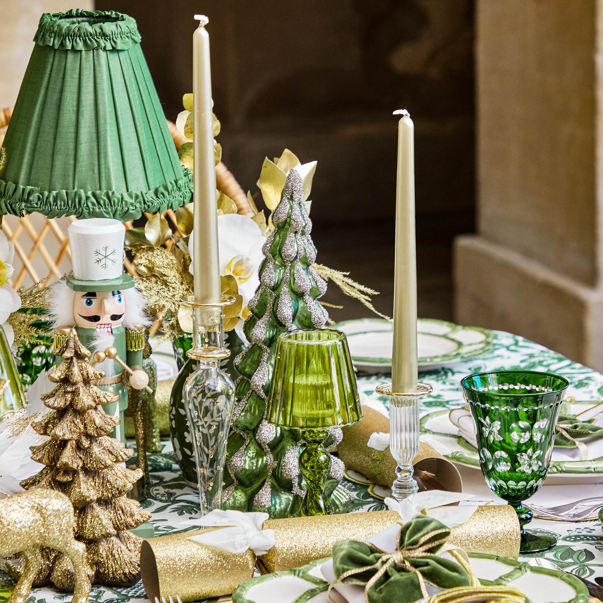 Emerald Glass Christmas Tree (Pair)