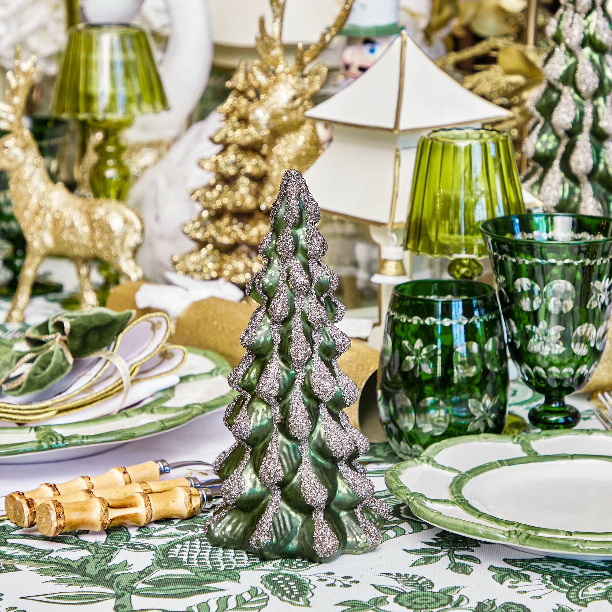 Emerald Glass Christmas Tree (Pair)