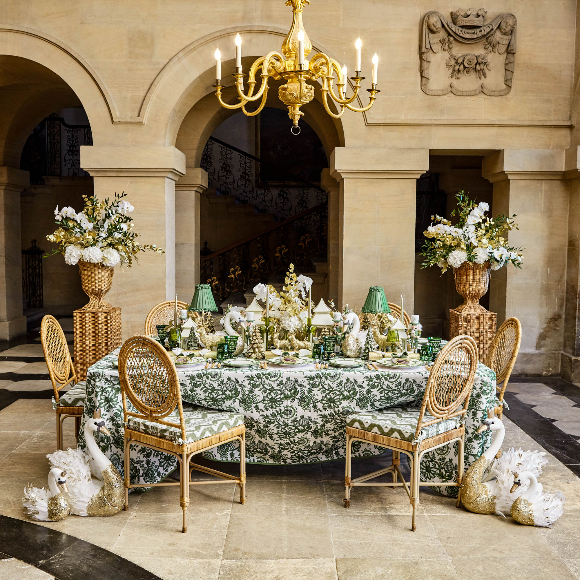 Small Gold Glitter Christmas Tree (Pair)