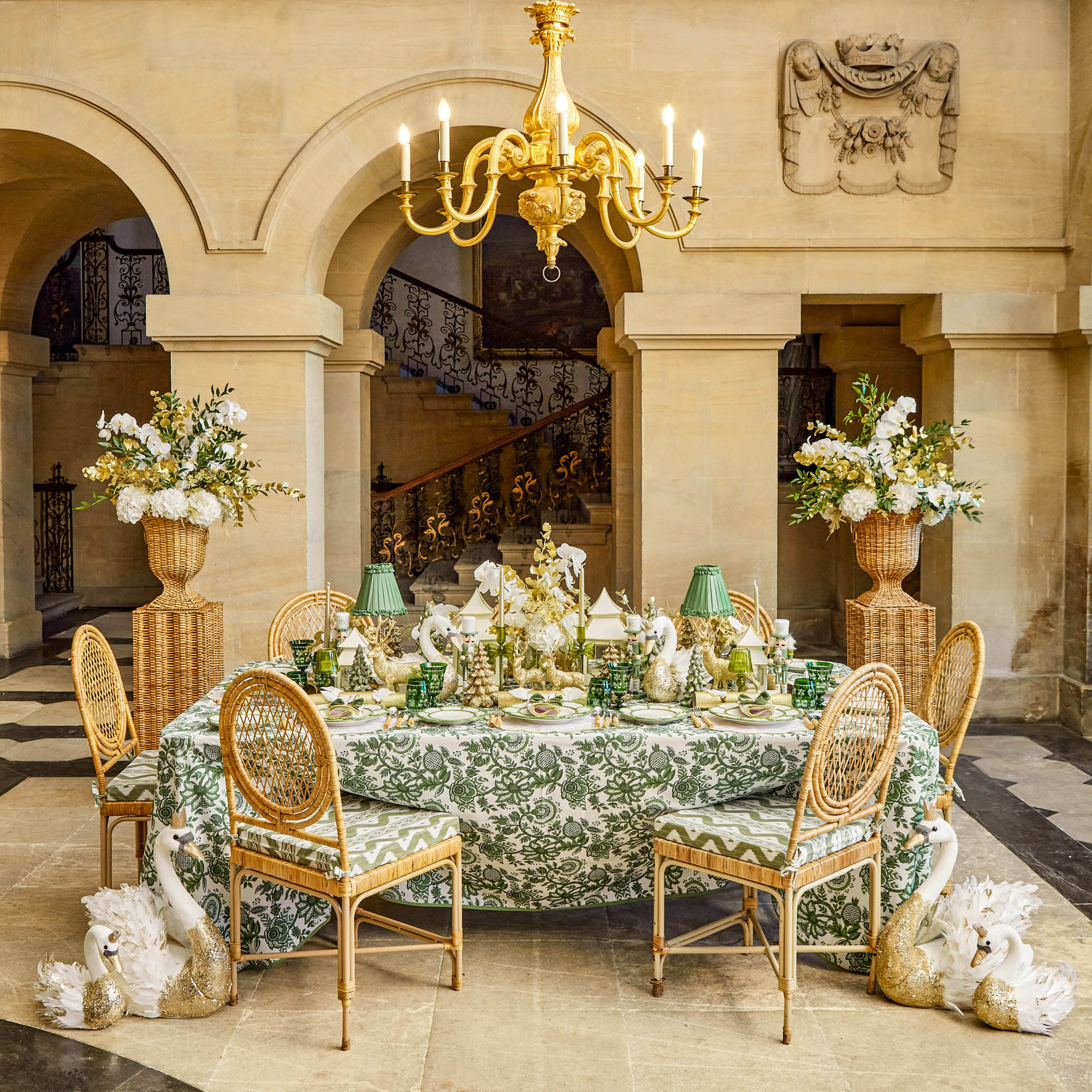 Green Frilled Silk Lampshade (18cm)