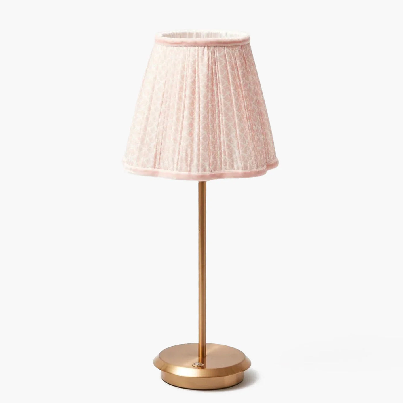 Tall Rechargeable Lamp with Pink Lotus Lampshade - Mrs. Alice