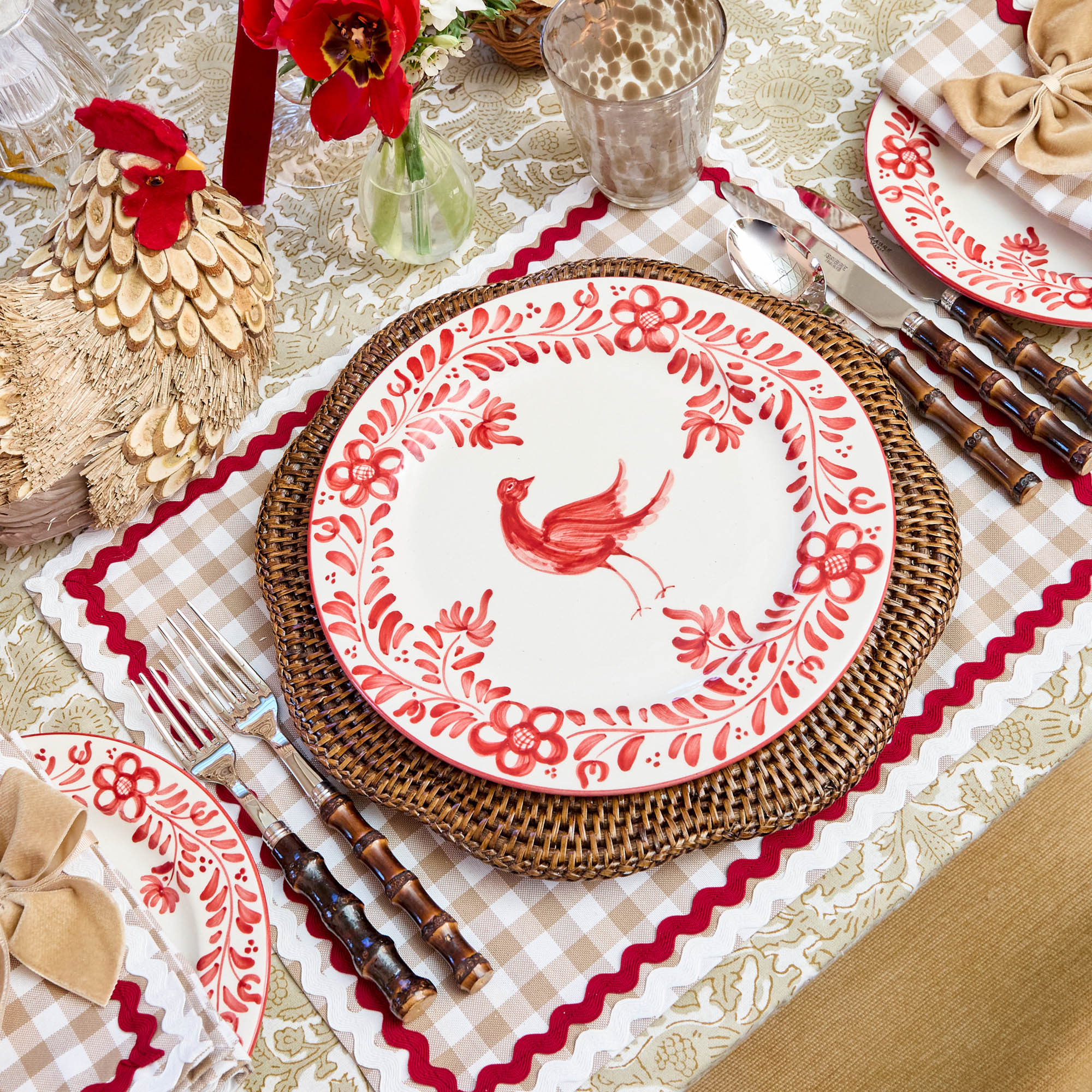 Martha Red Dinner & Starter Plates (Set of 8)