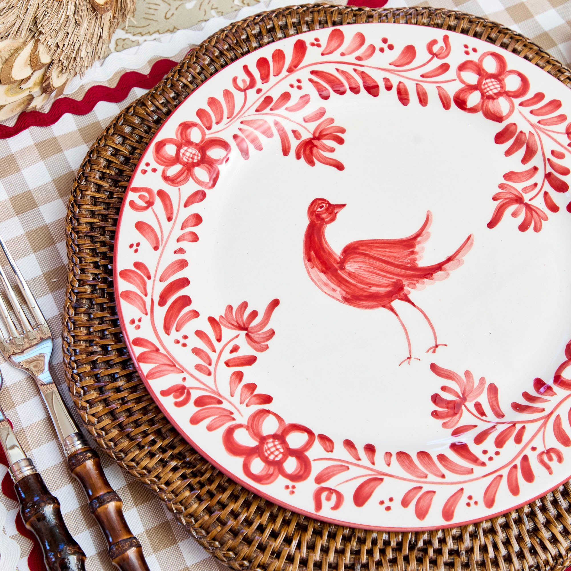 Martha Red Dinner & Starter Plates (Set of 8)