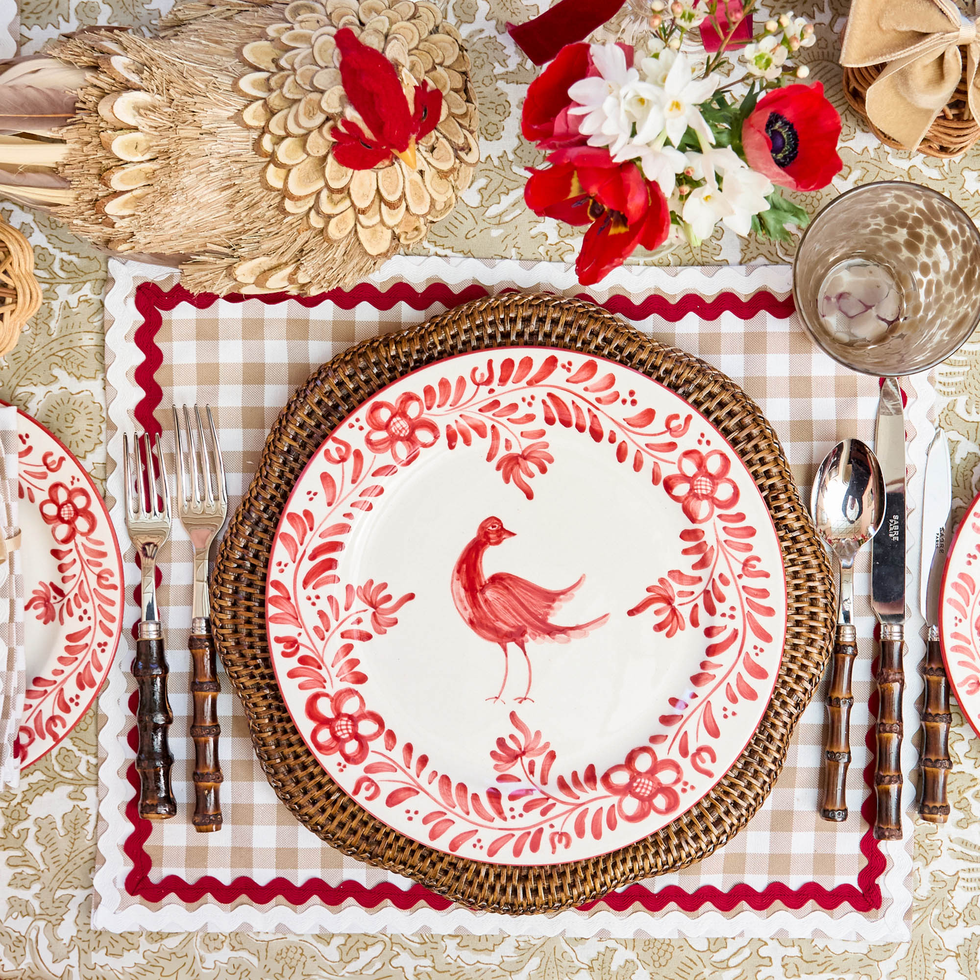 Martha Red Dinner & Starter Plates (Set of 8)