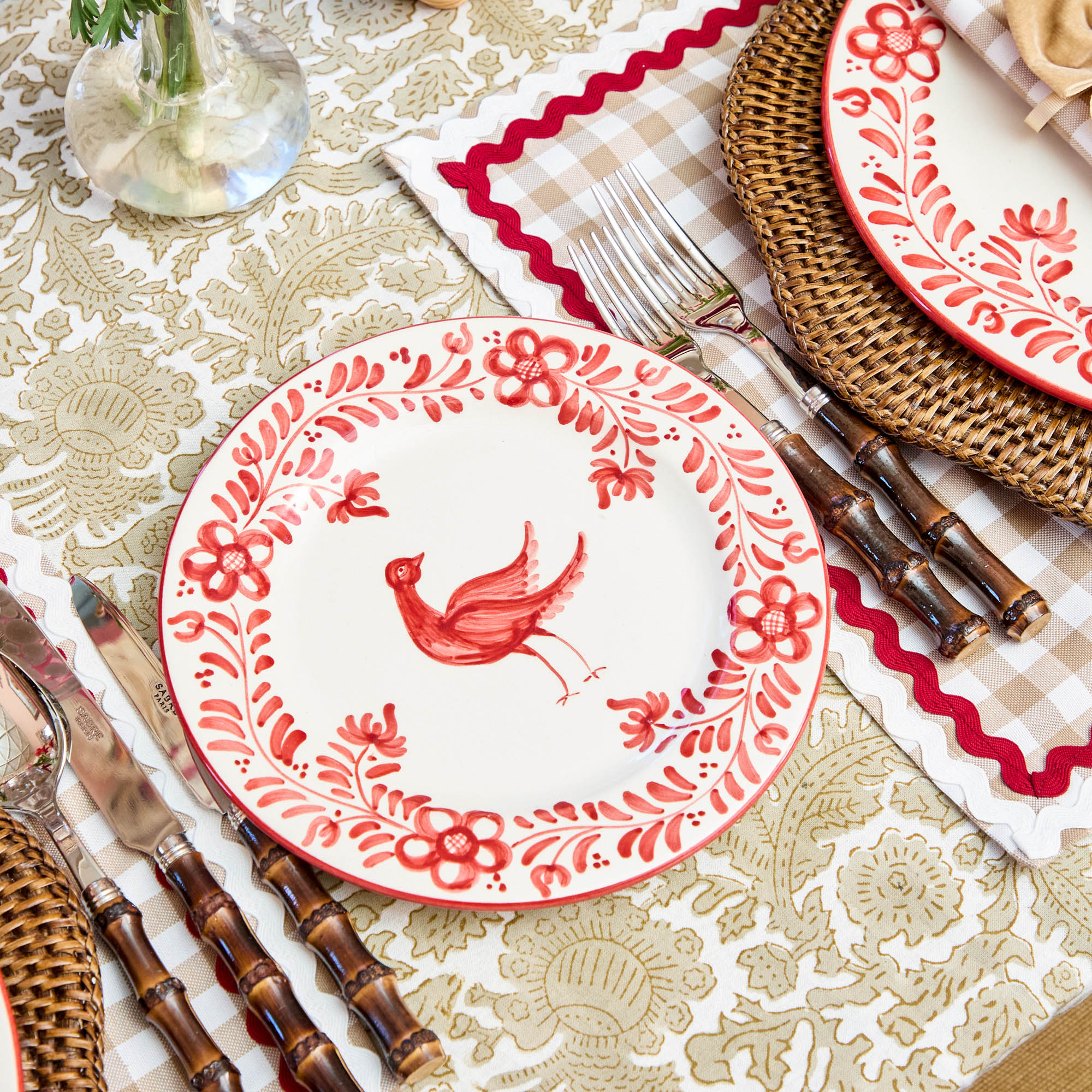 Martha Red Dinner & Starter Plates (Set of 8)