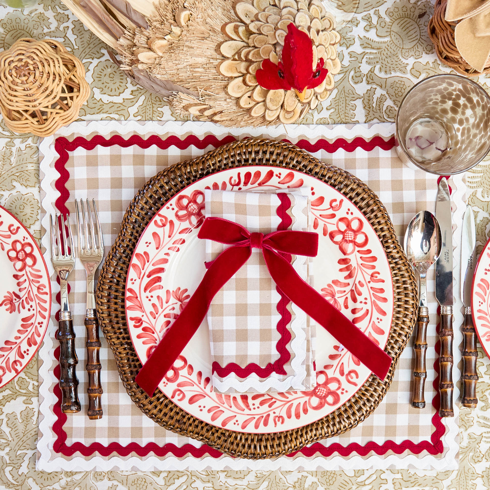 Ruby Red Velvet Bow (Set of 4) - 20cm