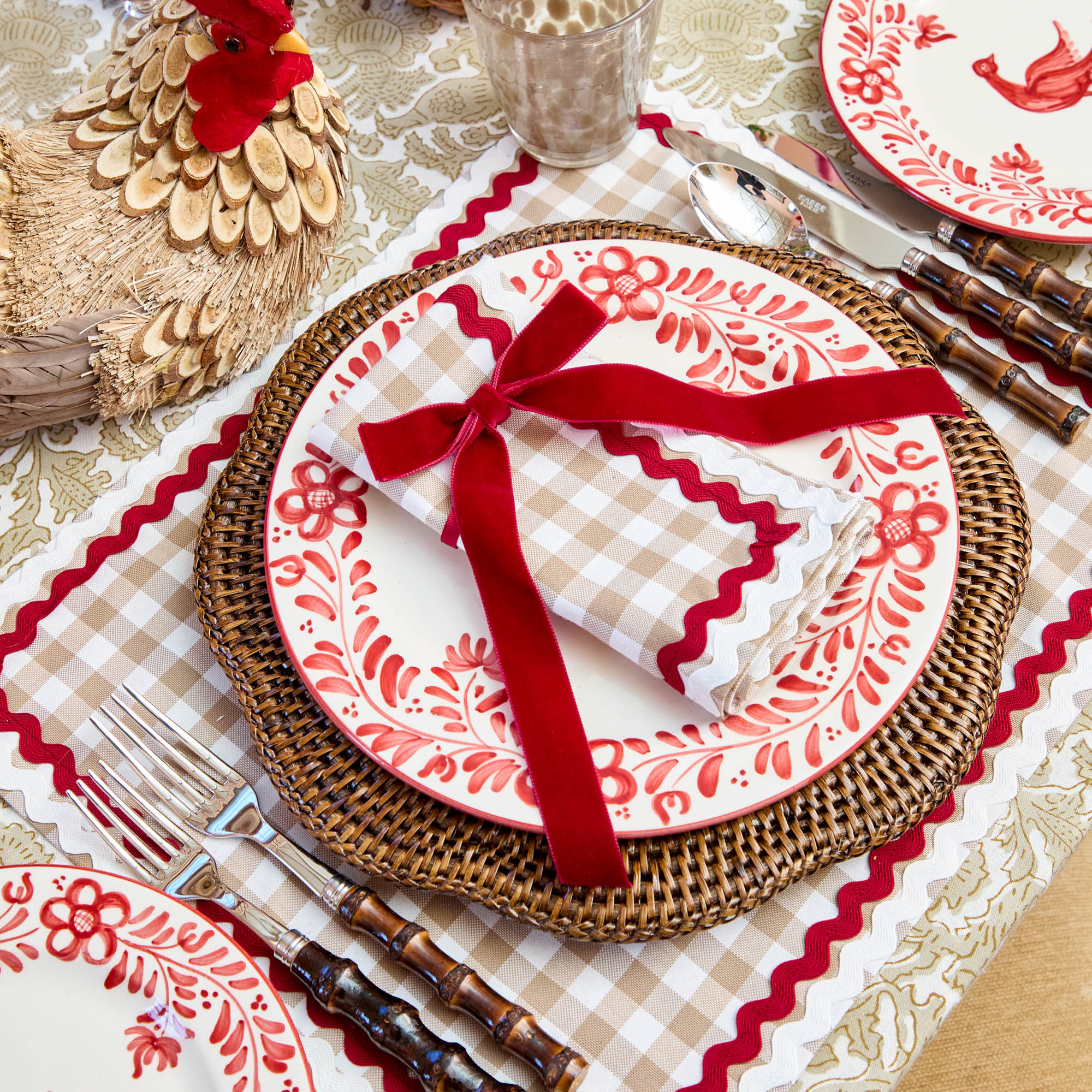 Ruby Red Velvet Bow (Set of 4) - 20cm