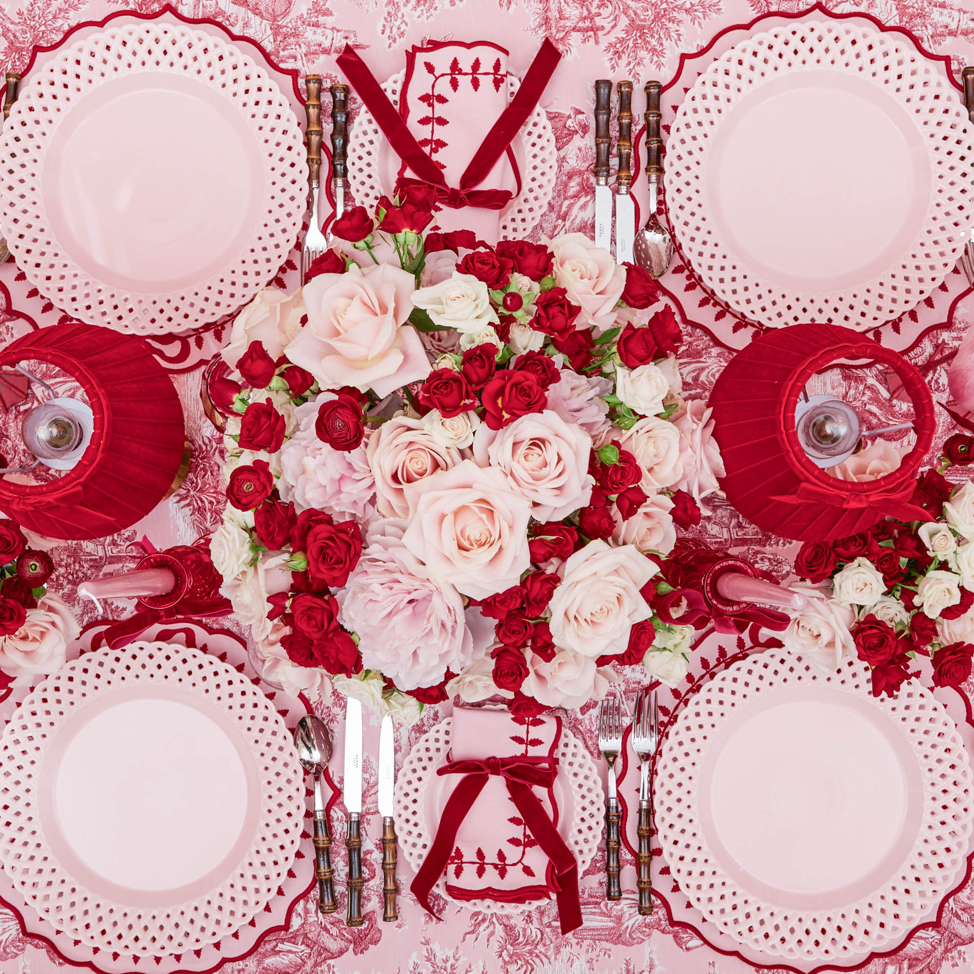 Pink Basketweave Dinner Plate