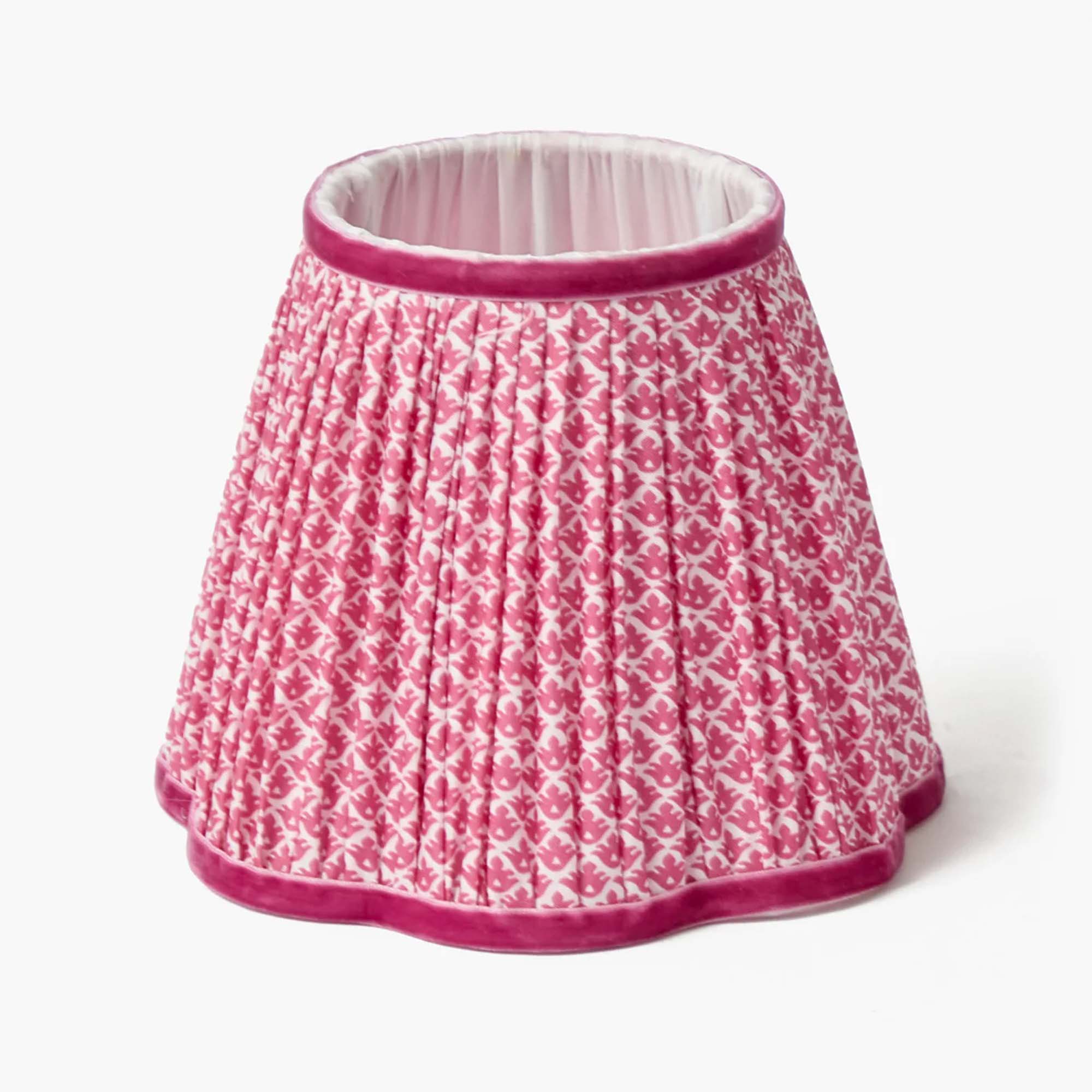 Square Rechargeable Lamp with Raspberry Lotus Shade (18cm)