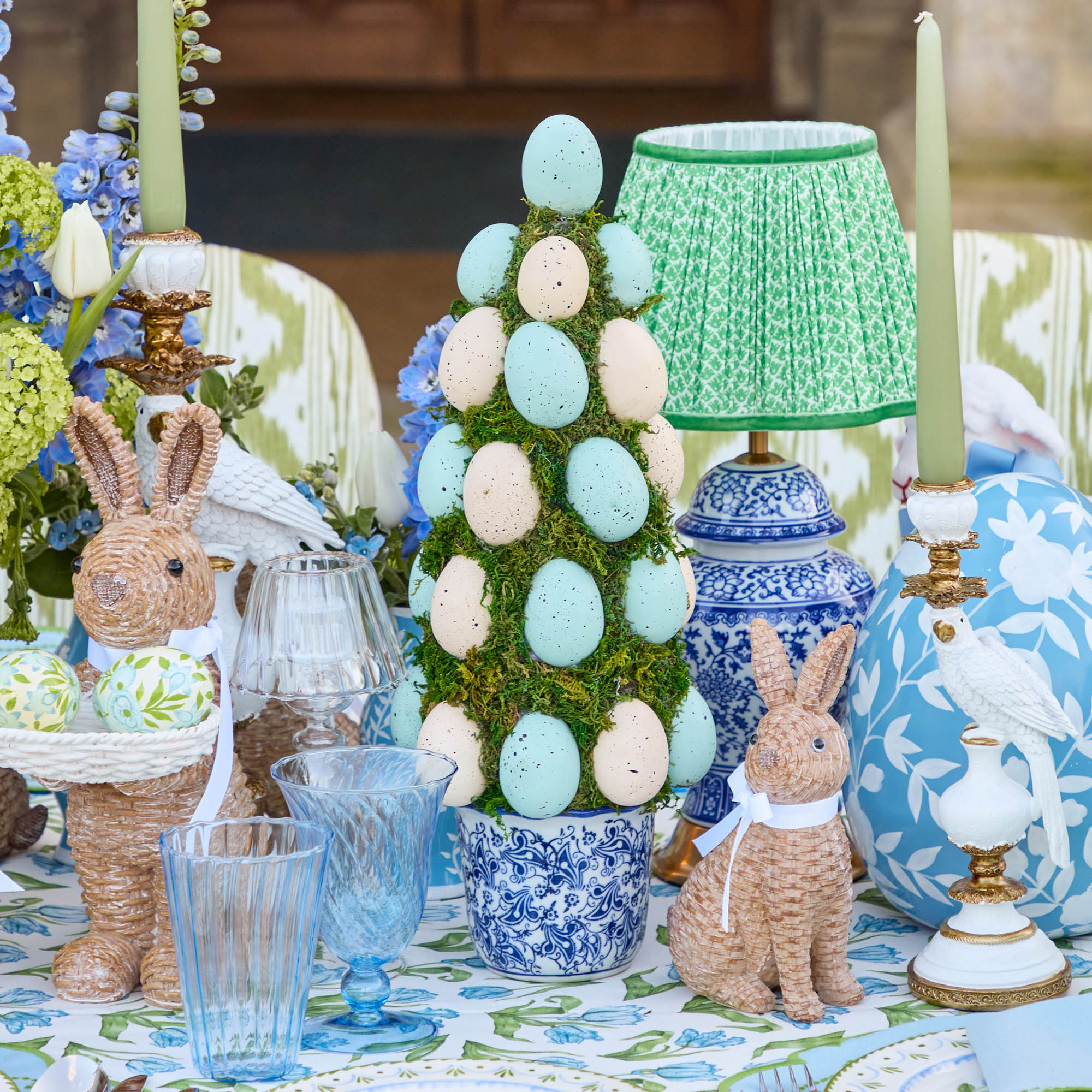 Chinoiserie Potted Easter Egg Tree (Pair)