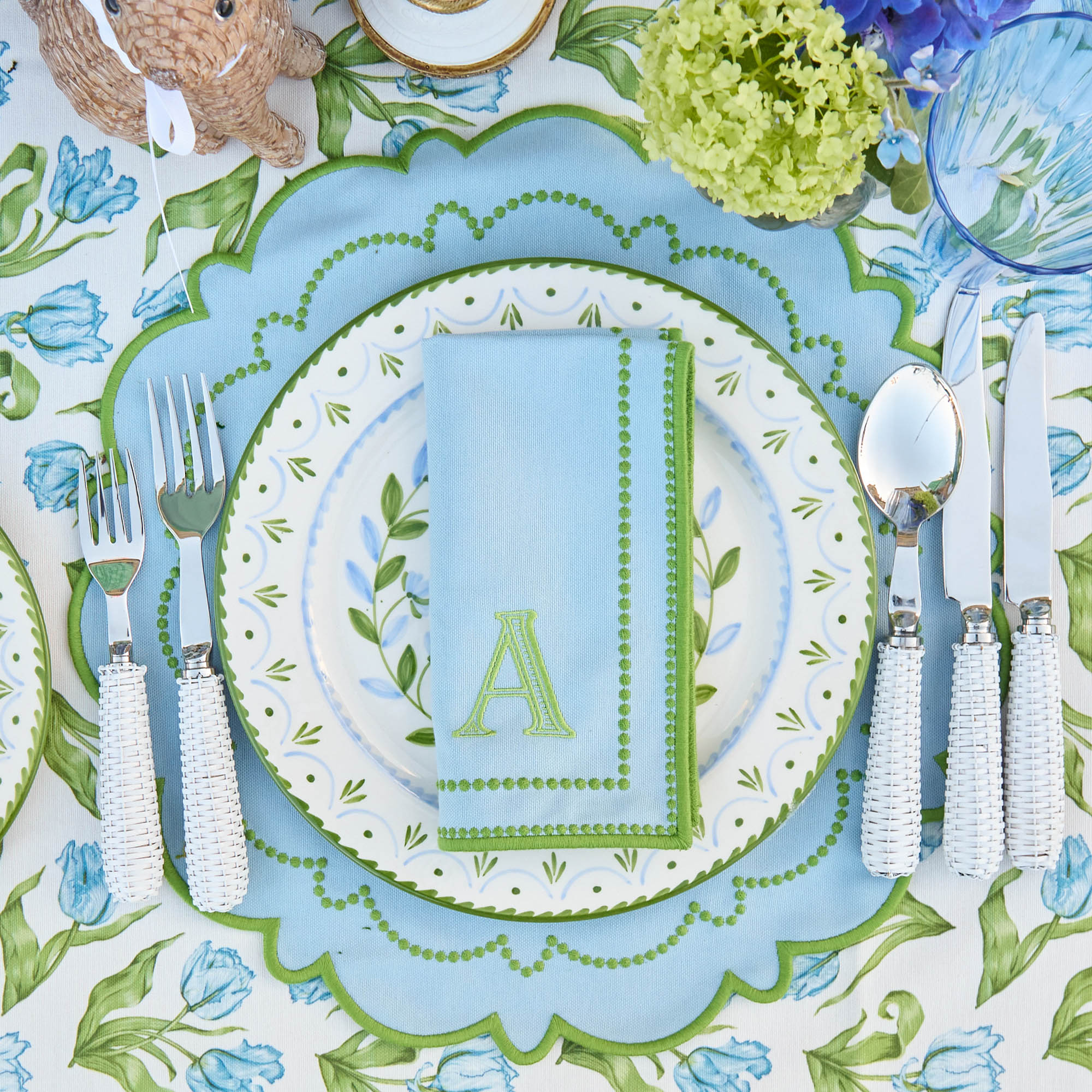 Mariana Blue & Green Placemats & Napkins (Set of 4)