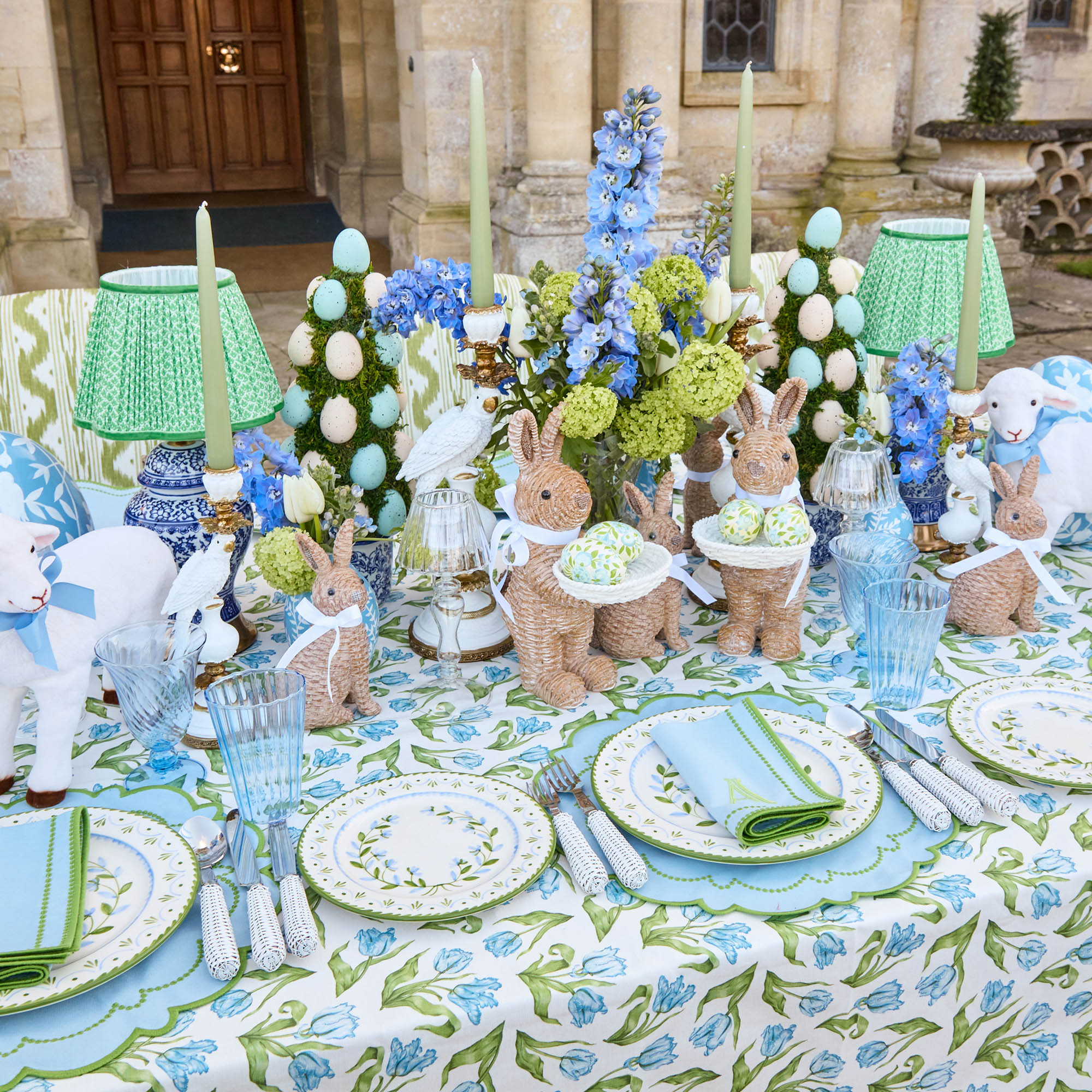 Blue Tulip Tablecloth
