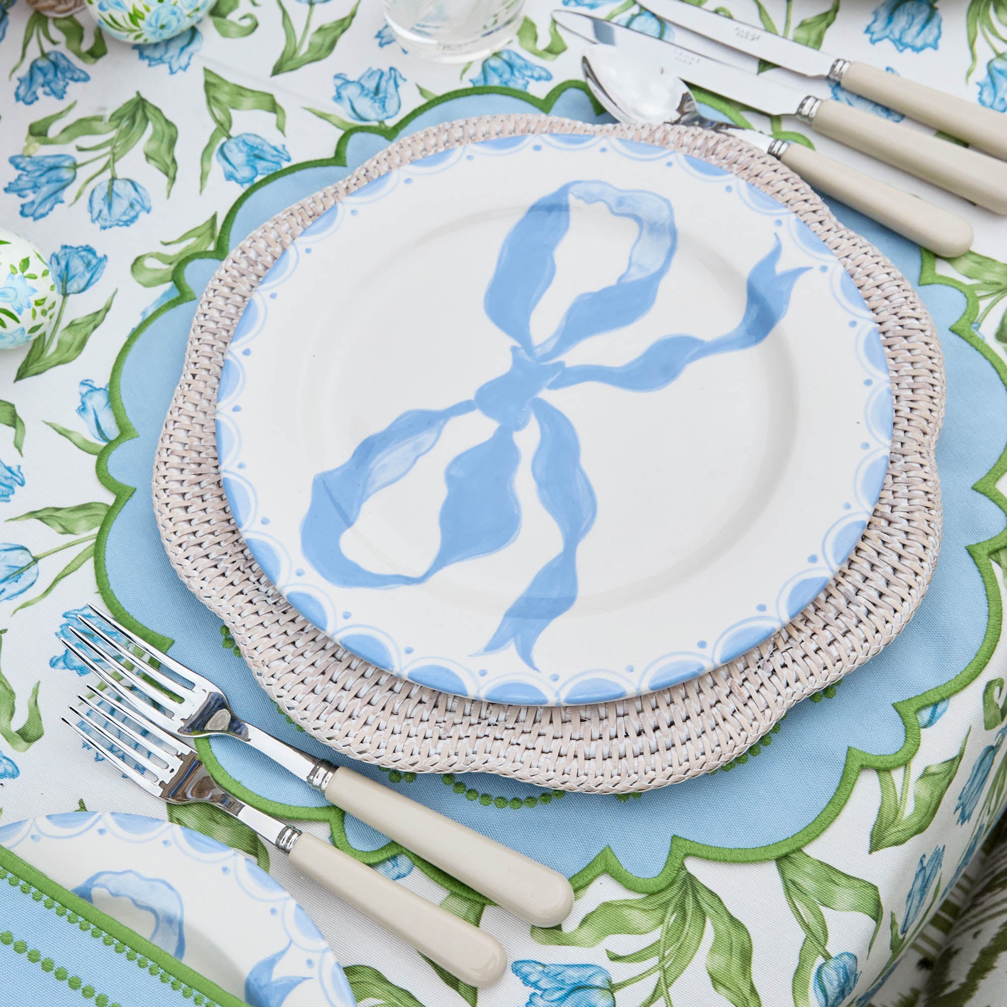 Marilyn Blue Bow Dinner Plates (Set of 4)