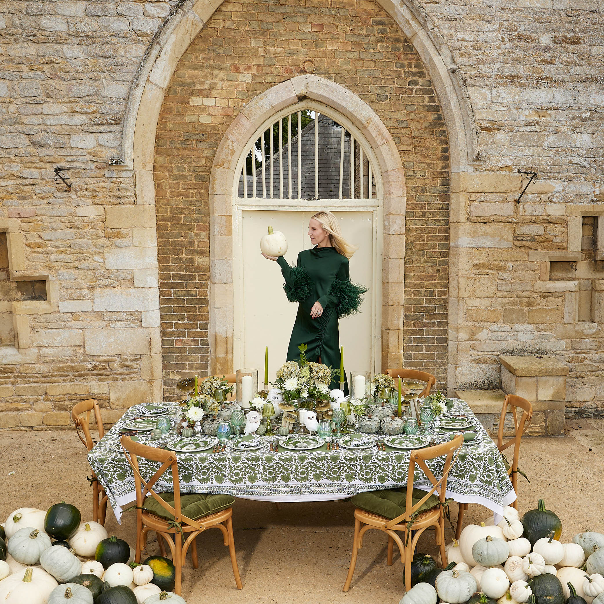 Olive Pheasant Tablecloth