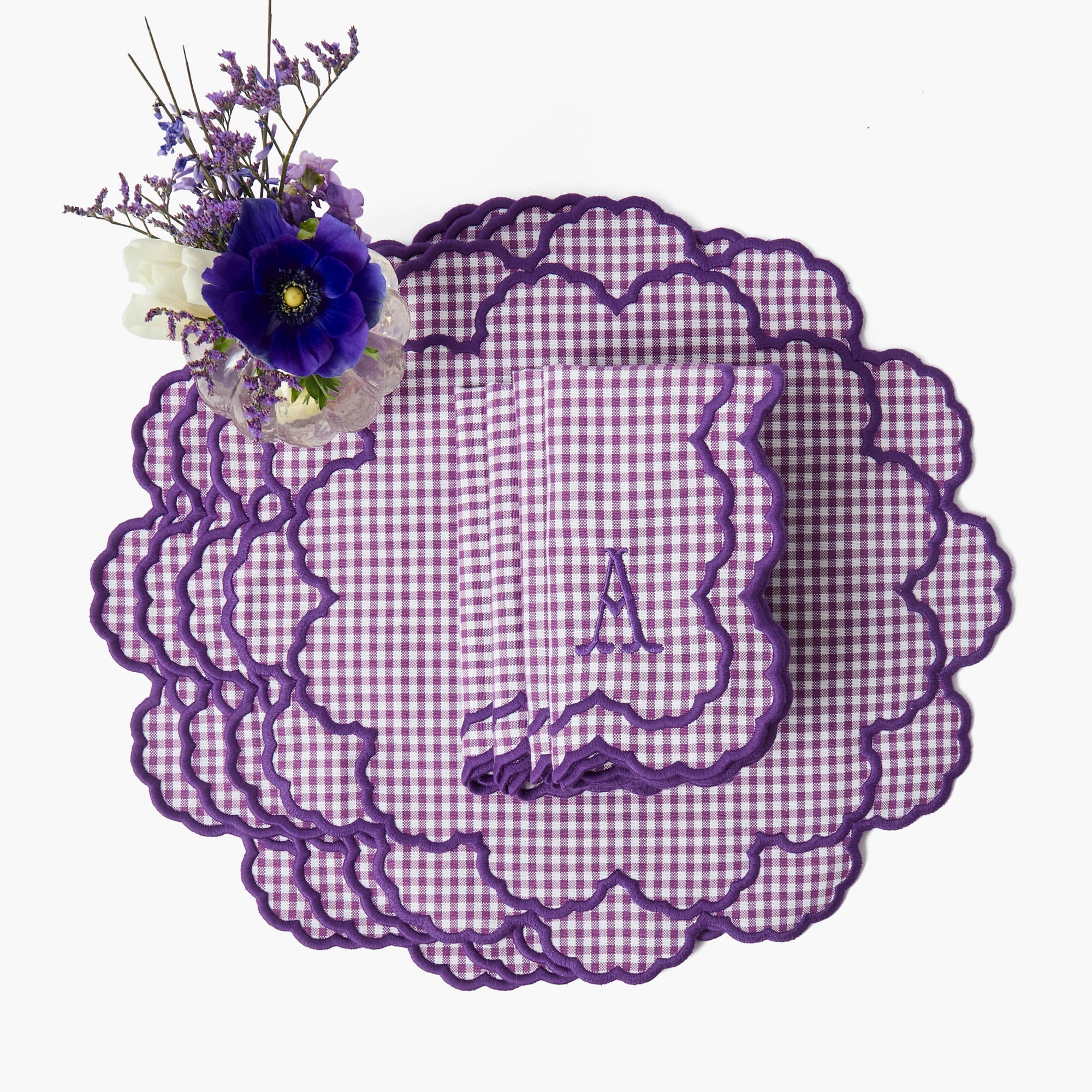 Lily Purple Gingham Placemats (Set of 4)