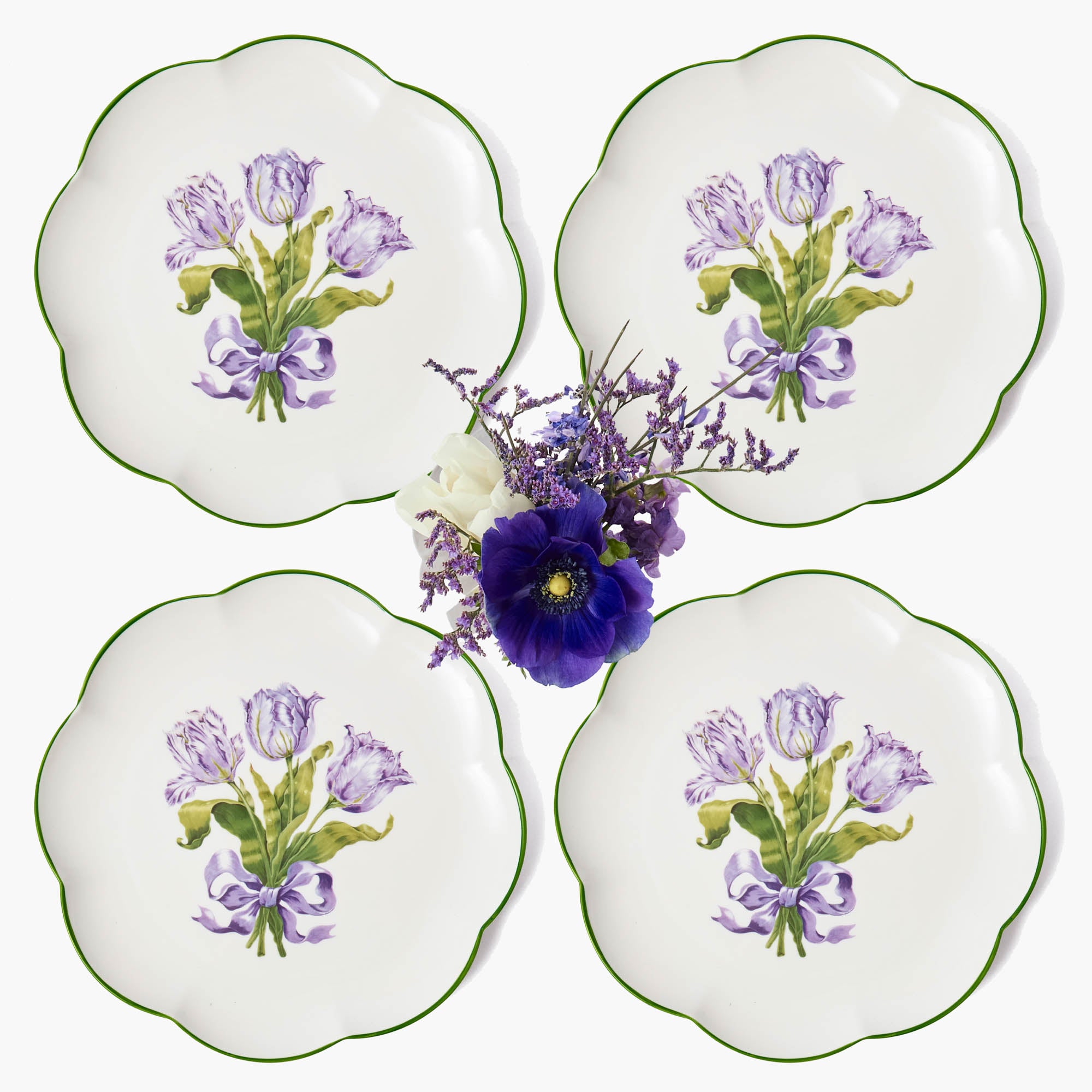 Purple Tulip Dinner Plates (Set of 4)