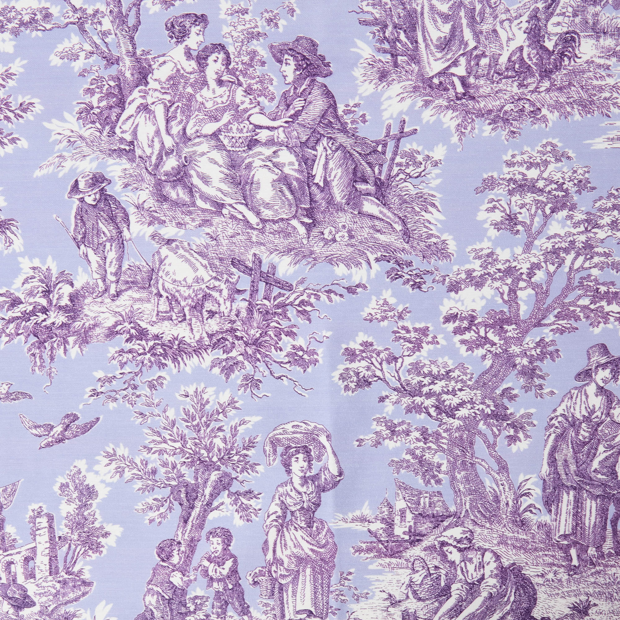 Purple Ottilie Toile Tablecloth