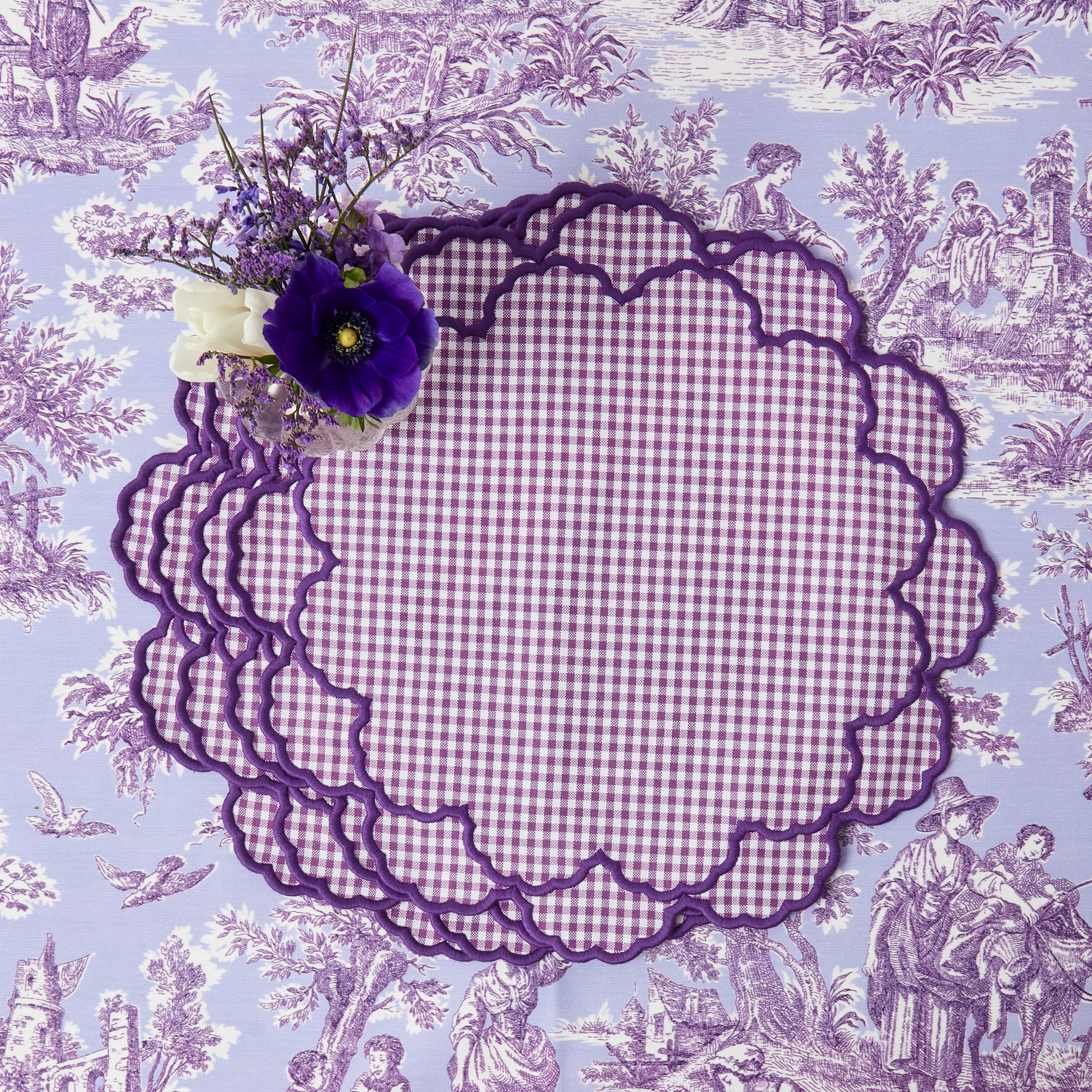 Lily Purple Gingham Placemats (Set of 4)