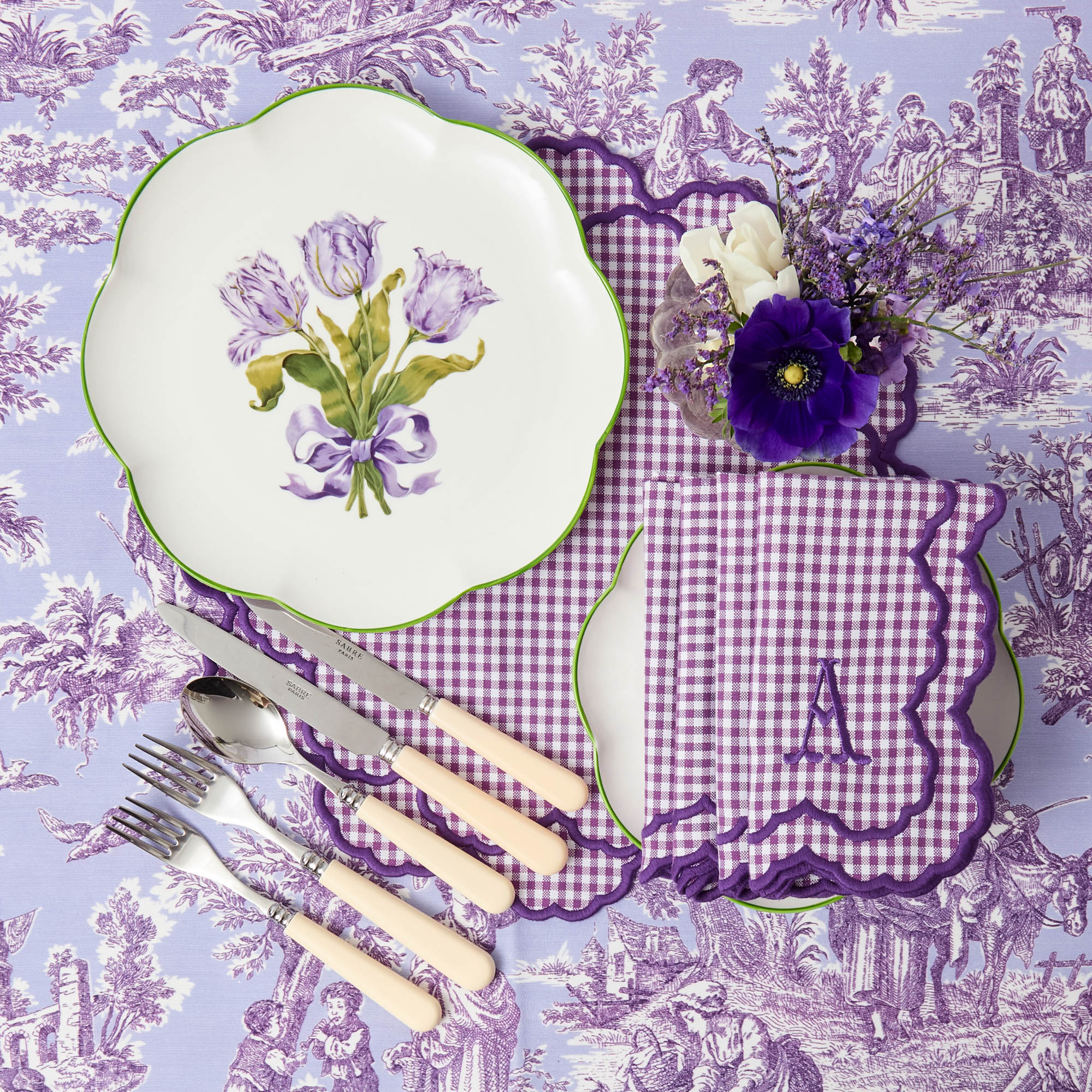 Lily Purple Gingham Placemats (Set of 4)