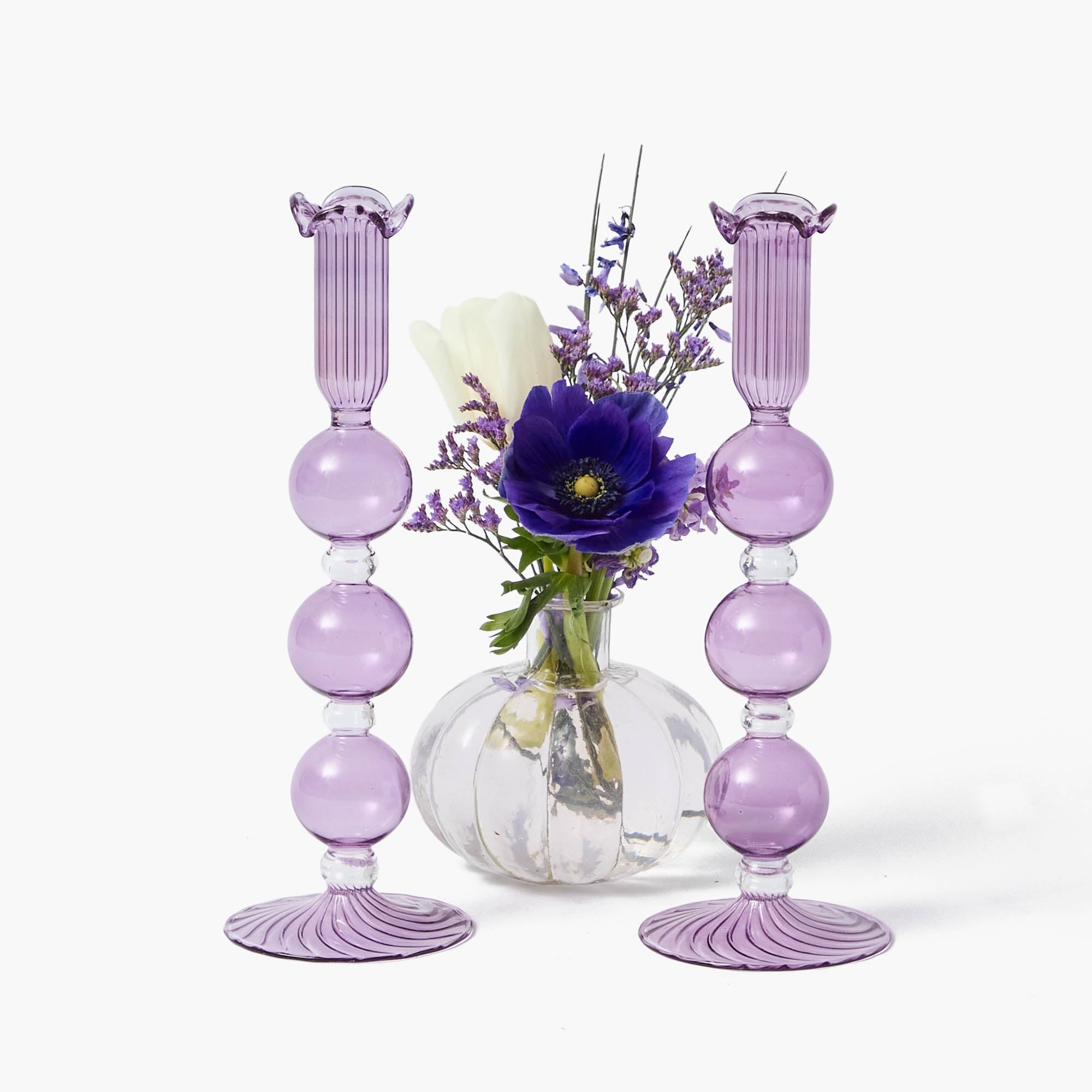 Eden Purple Candle Holder (Pair)