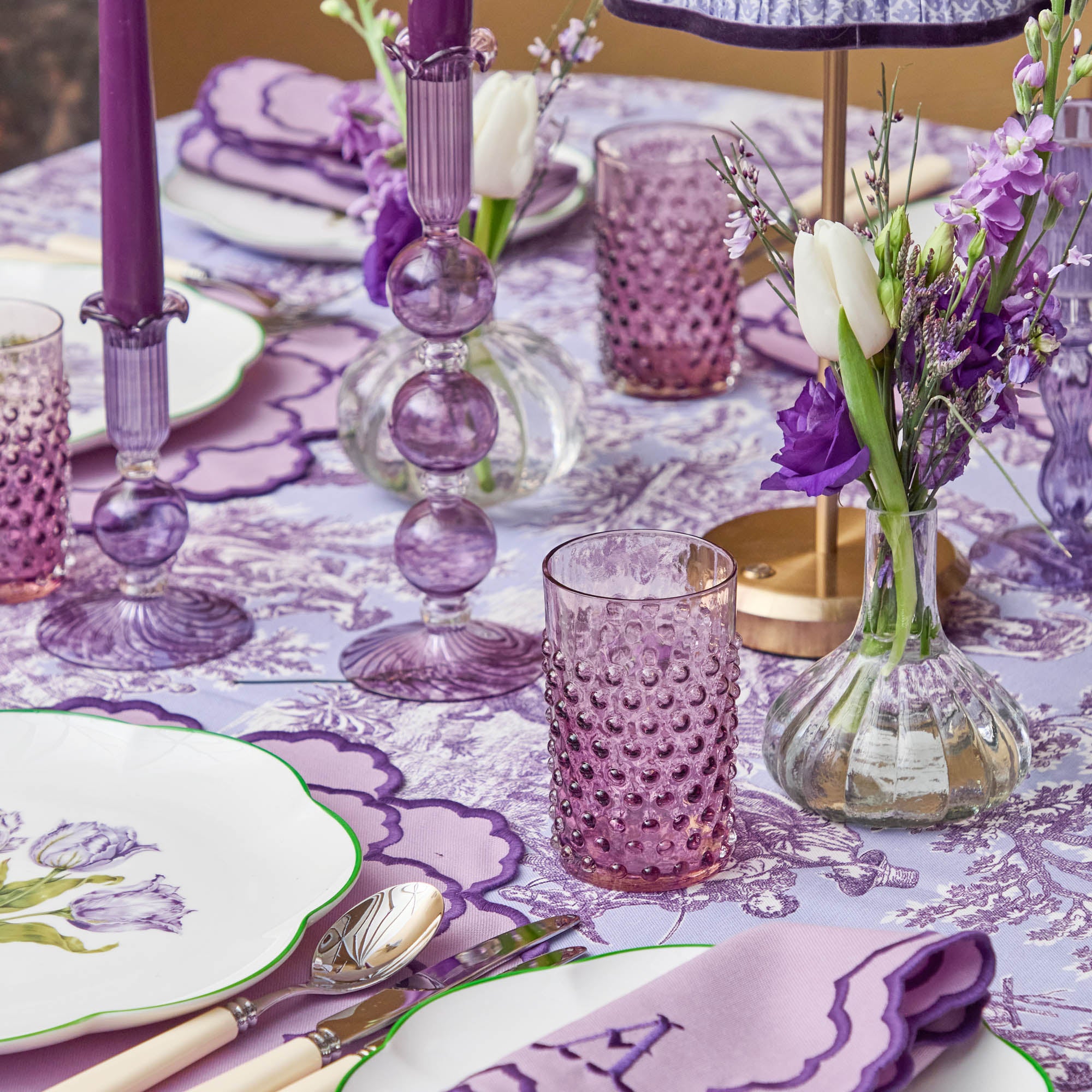 Small Eden Purple Candle Holder (Pair)