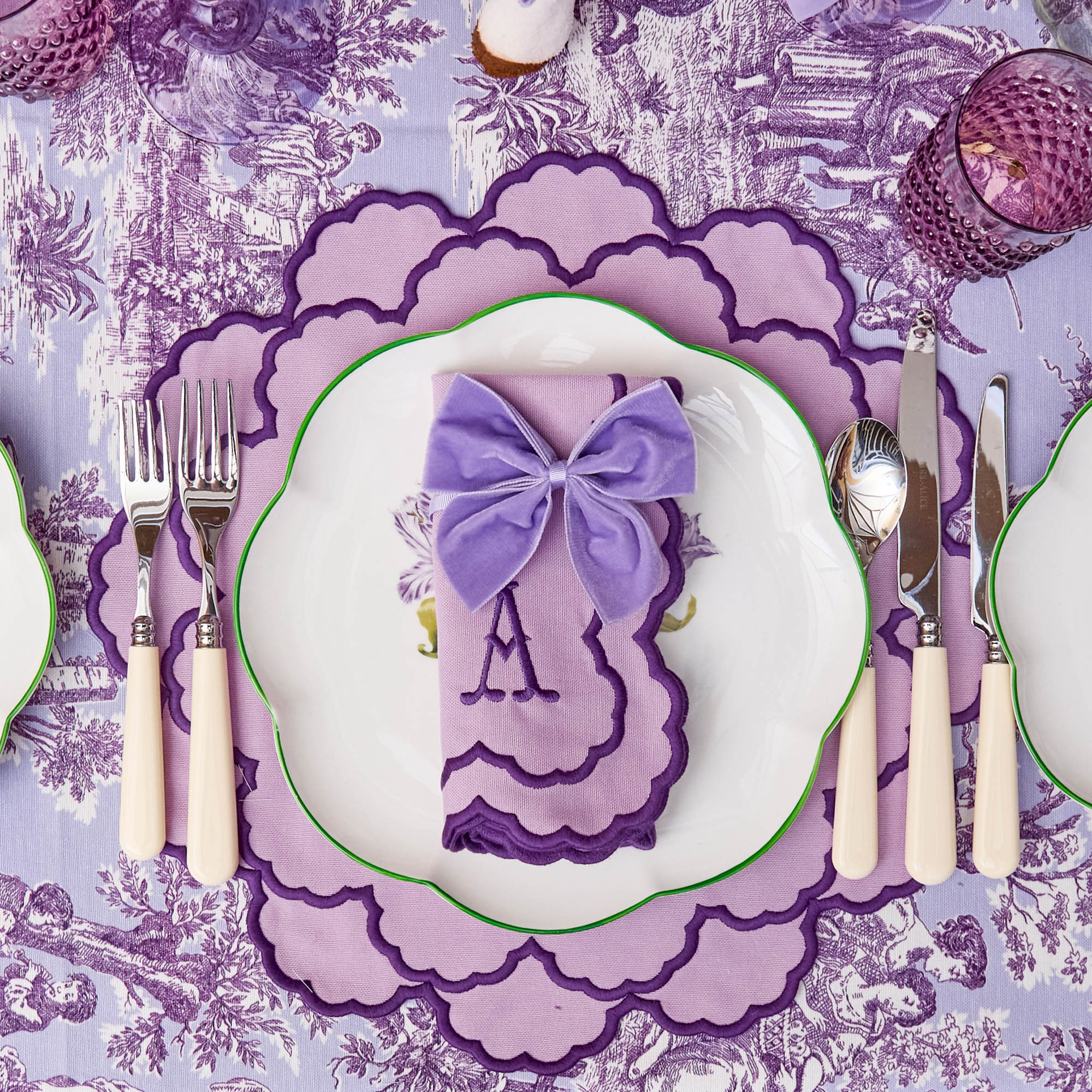 Lilac Velvet Napkin Bows (Set of 4)