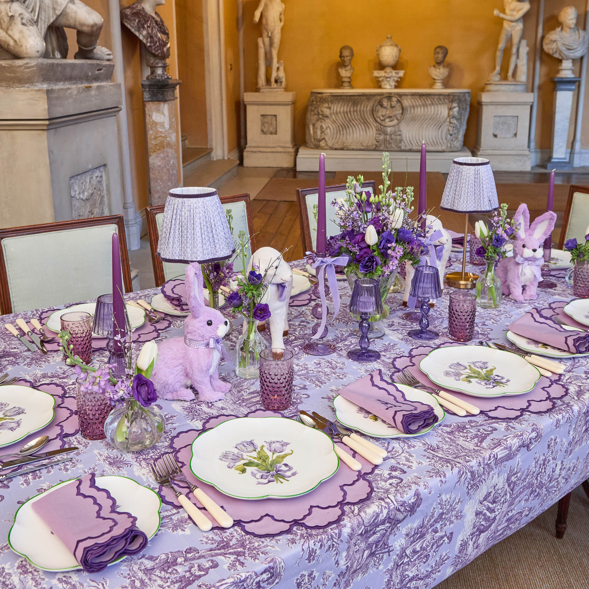 Tall Rechargeable Lamp with Lilac Lotus Shade (18cm)