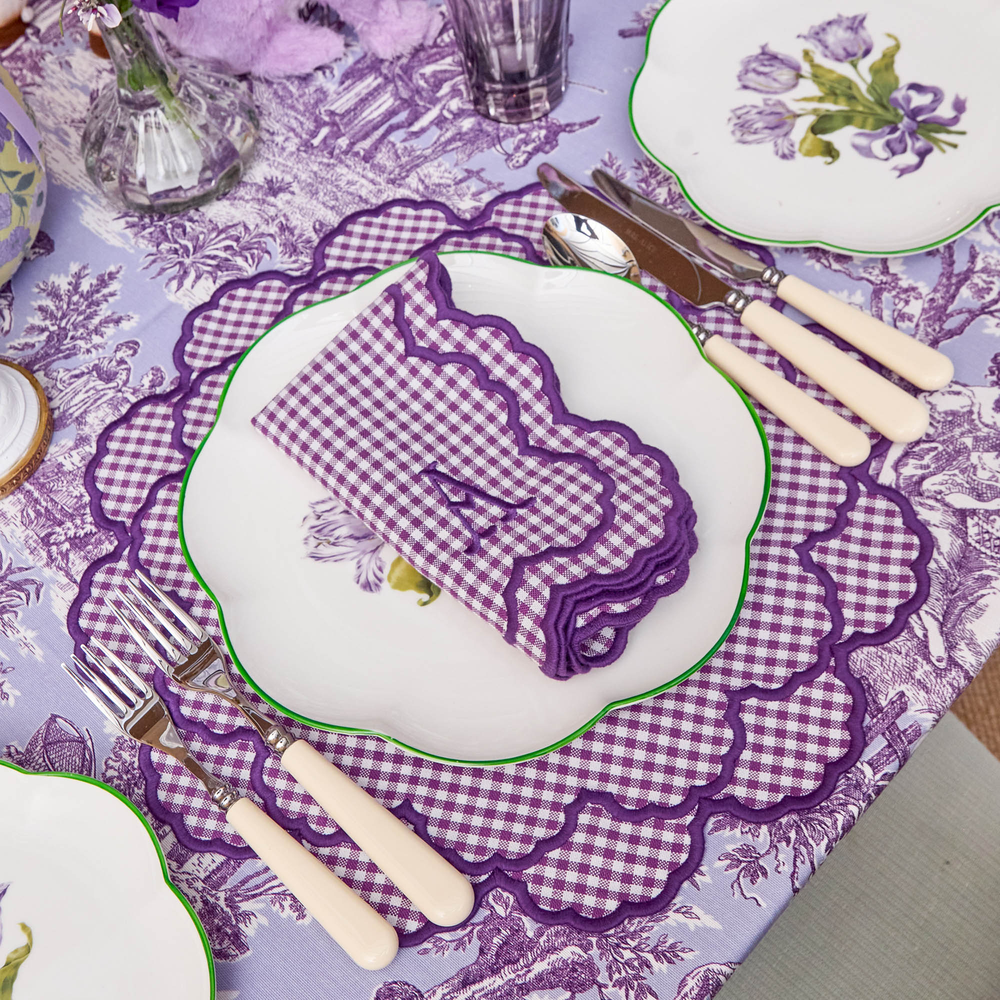 Lily Purple Gingham Placemats (Set of 4)