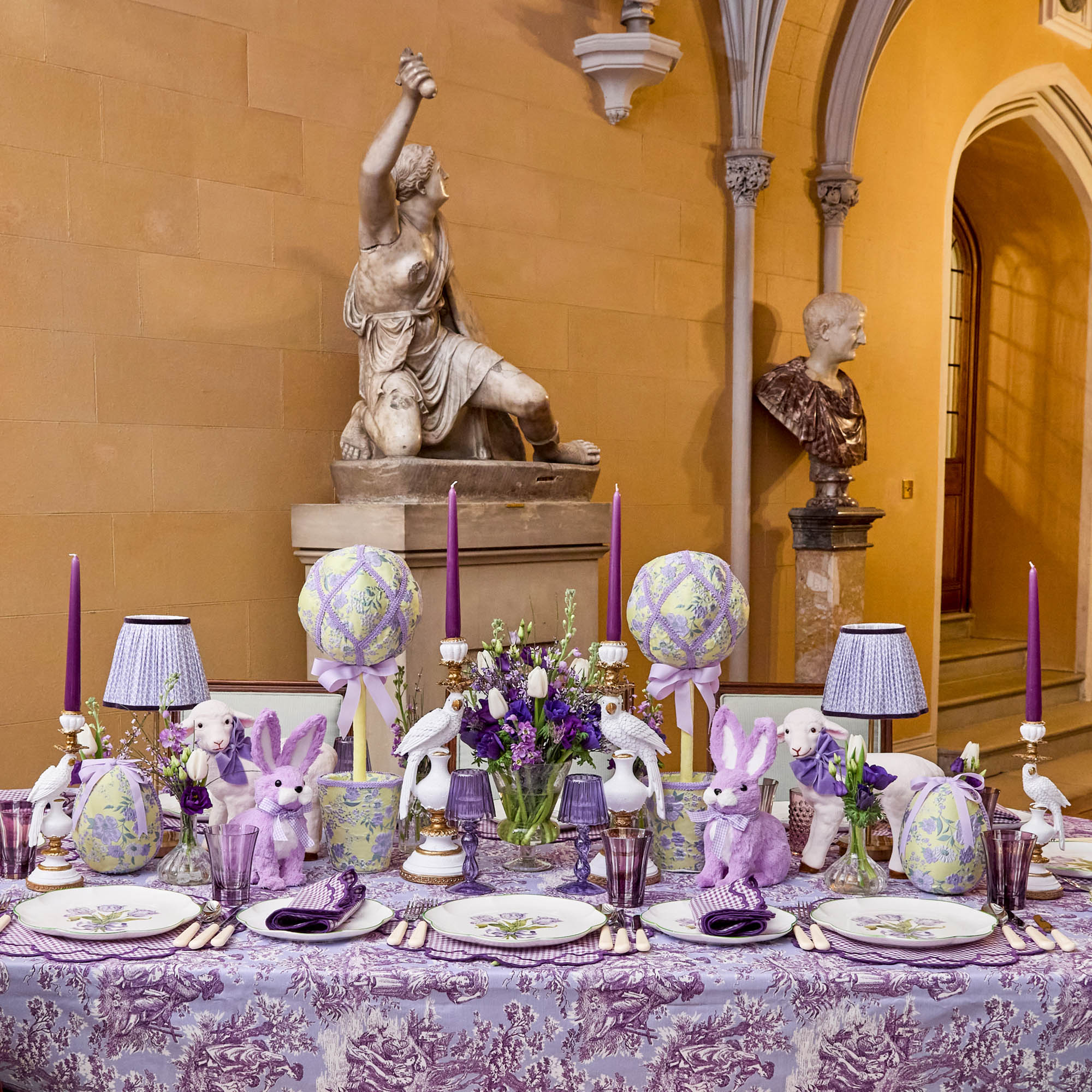 Tall Rechargeable Lamp with Lilac Lotus Shade (18cm)