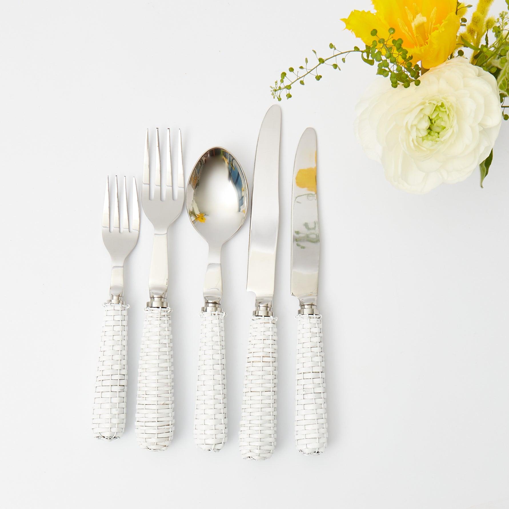 White Rattan Cutlery (5 Piece) - Mrs. Alice