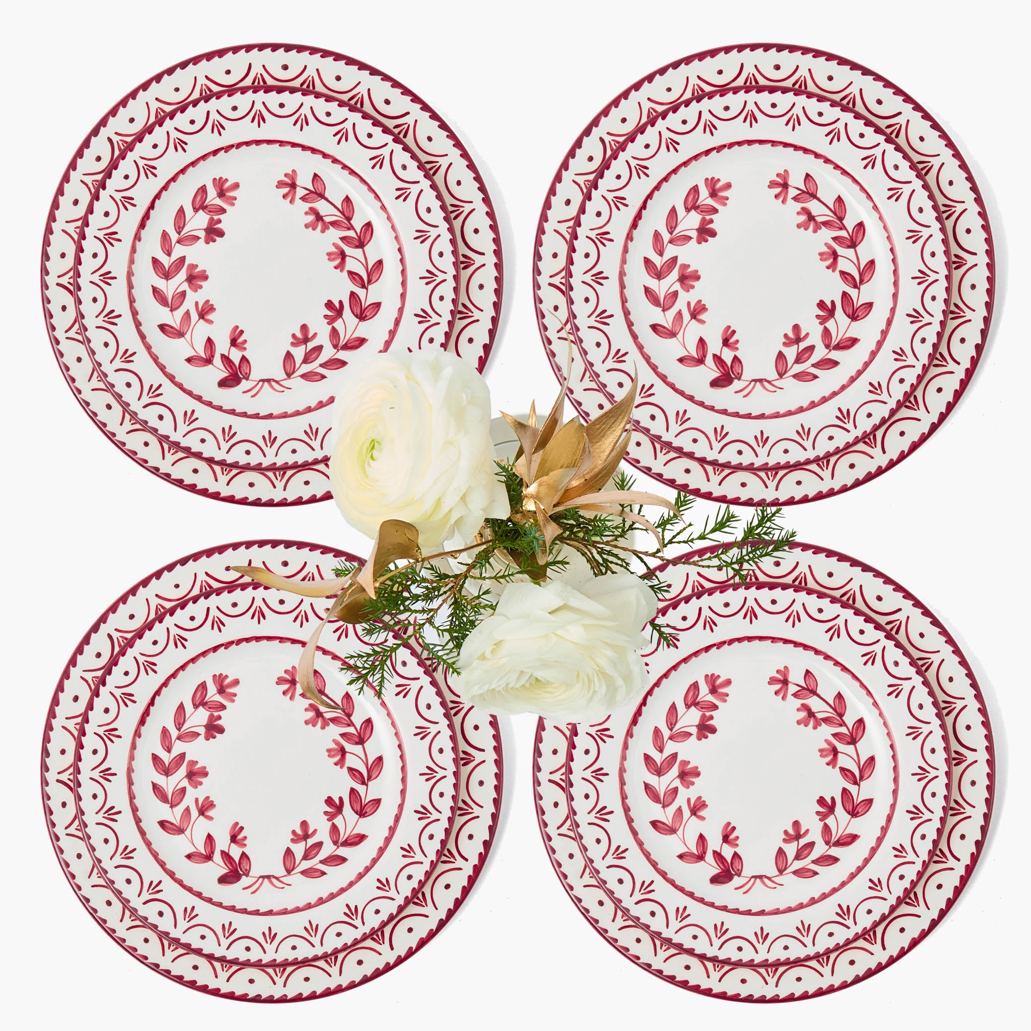 Josephine Burgundy Dinner & Starter Plates (set of 8)