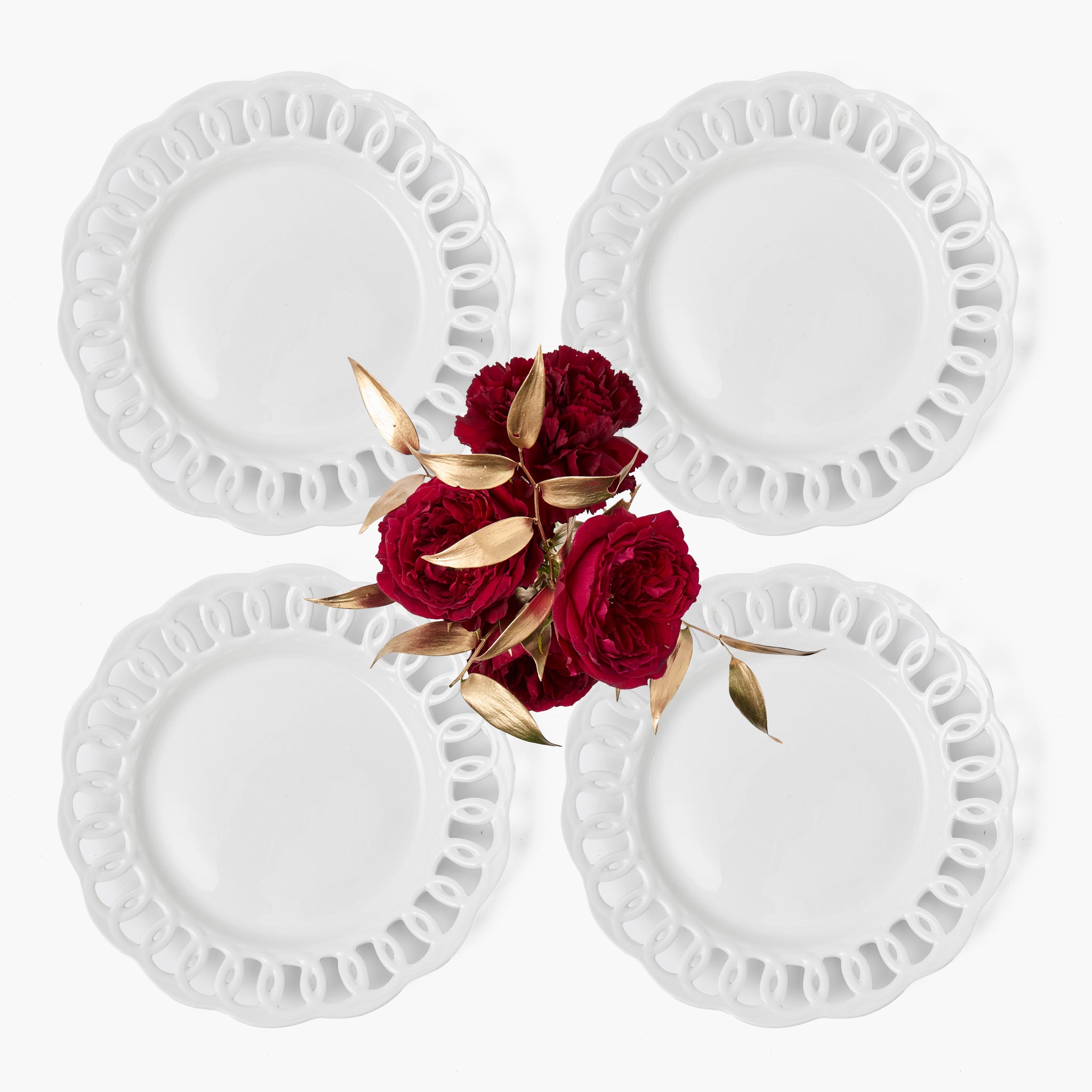 White Lace Starter Plates (Set of 4)