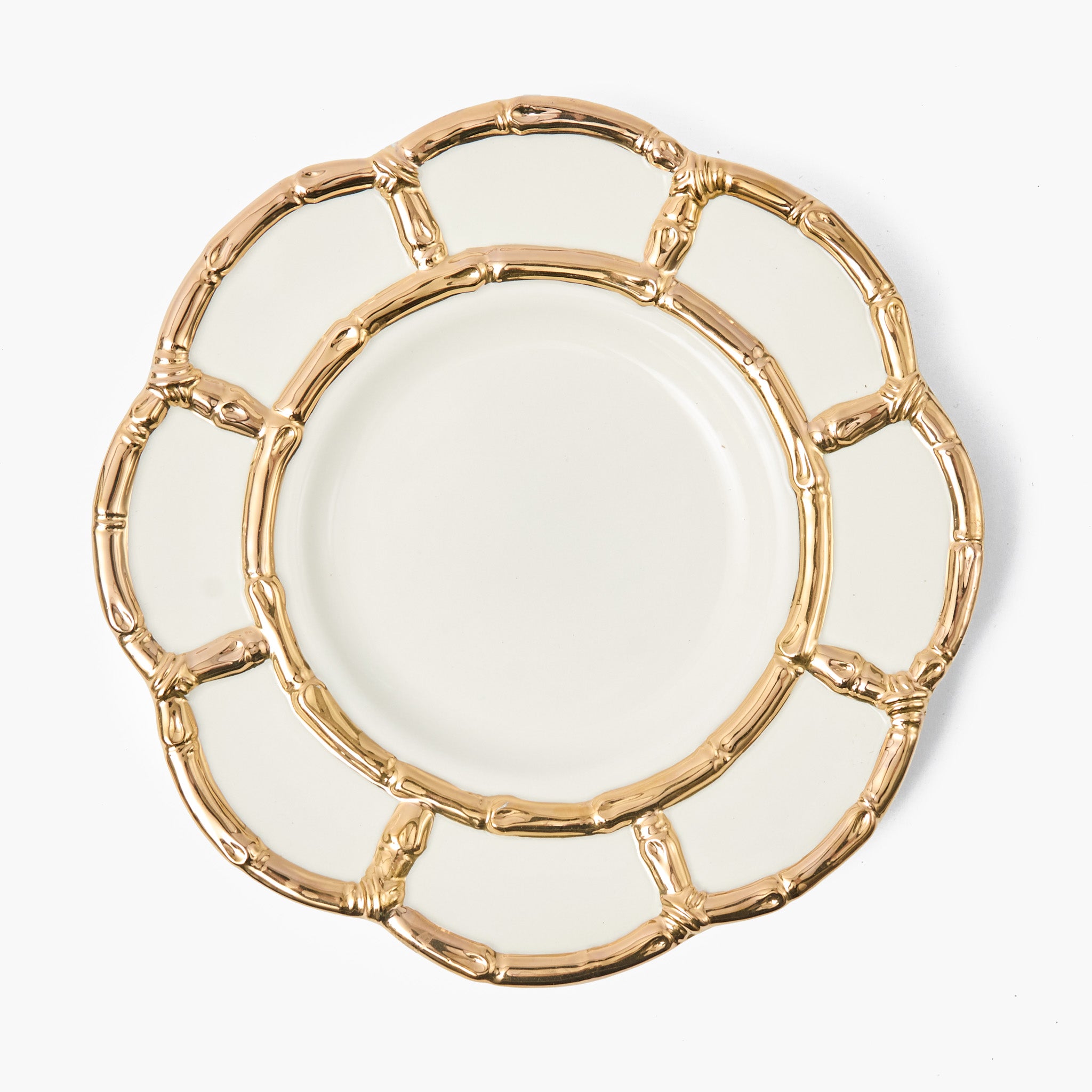 Gold Petal Bamboo Ceramic Dinner Plate