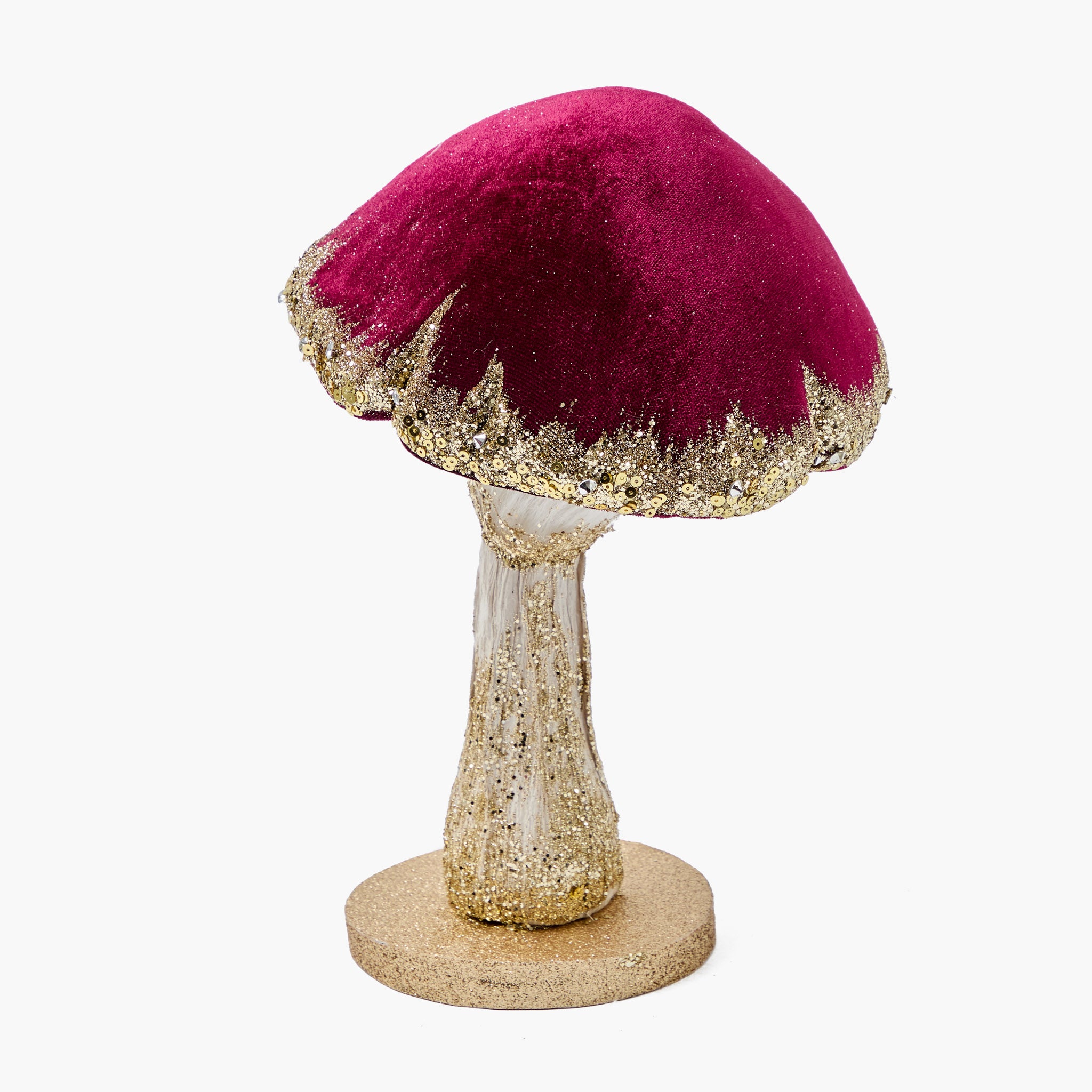 Burgundy Glitter Mushroom (Pair)