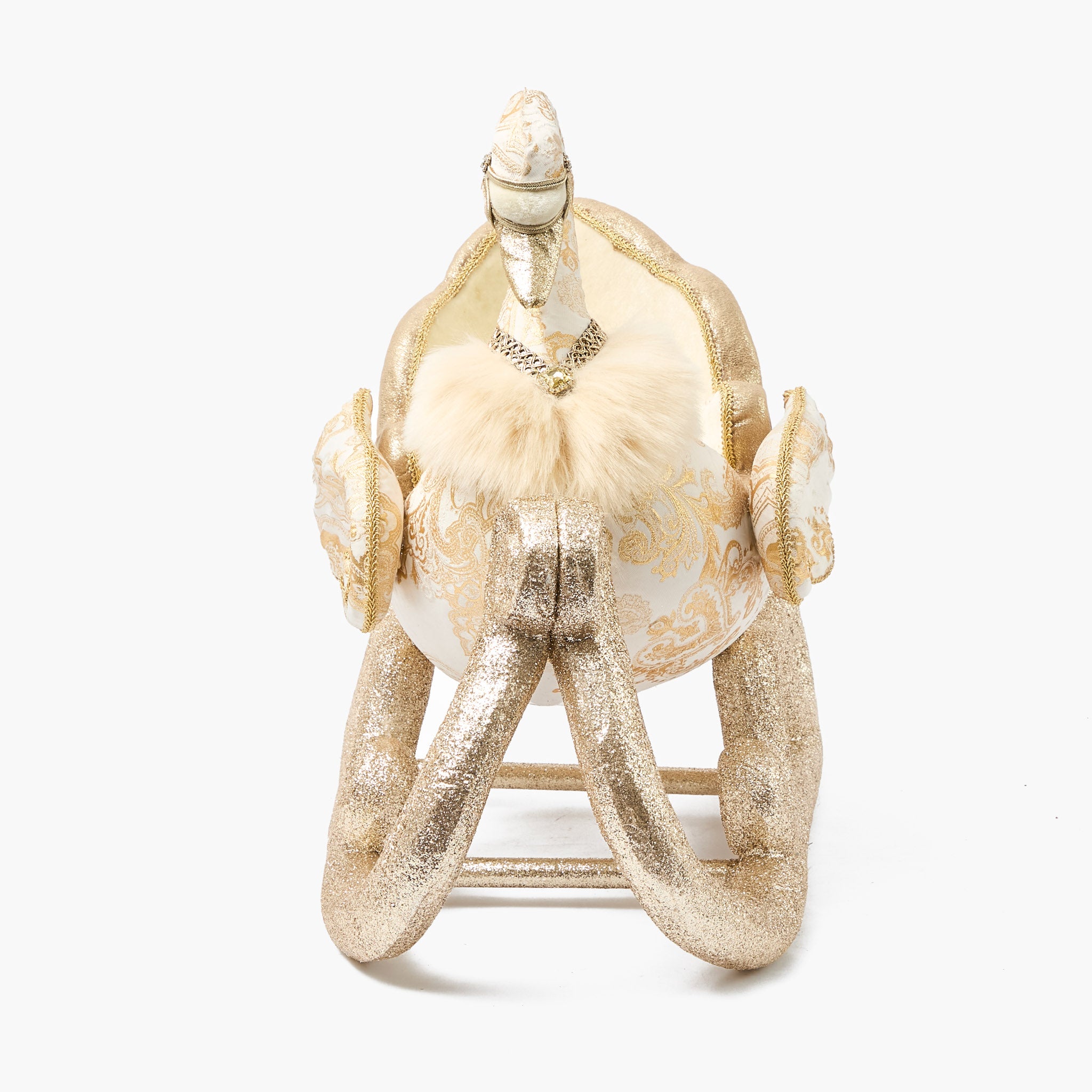 Cream Glitter Swan Sleigh