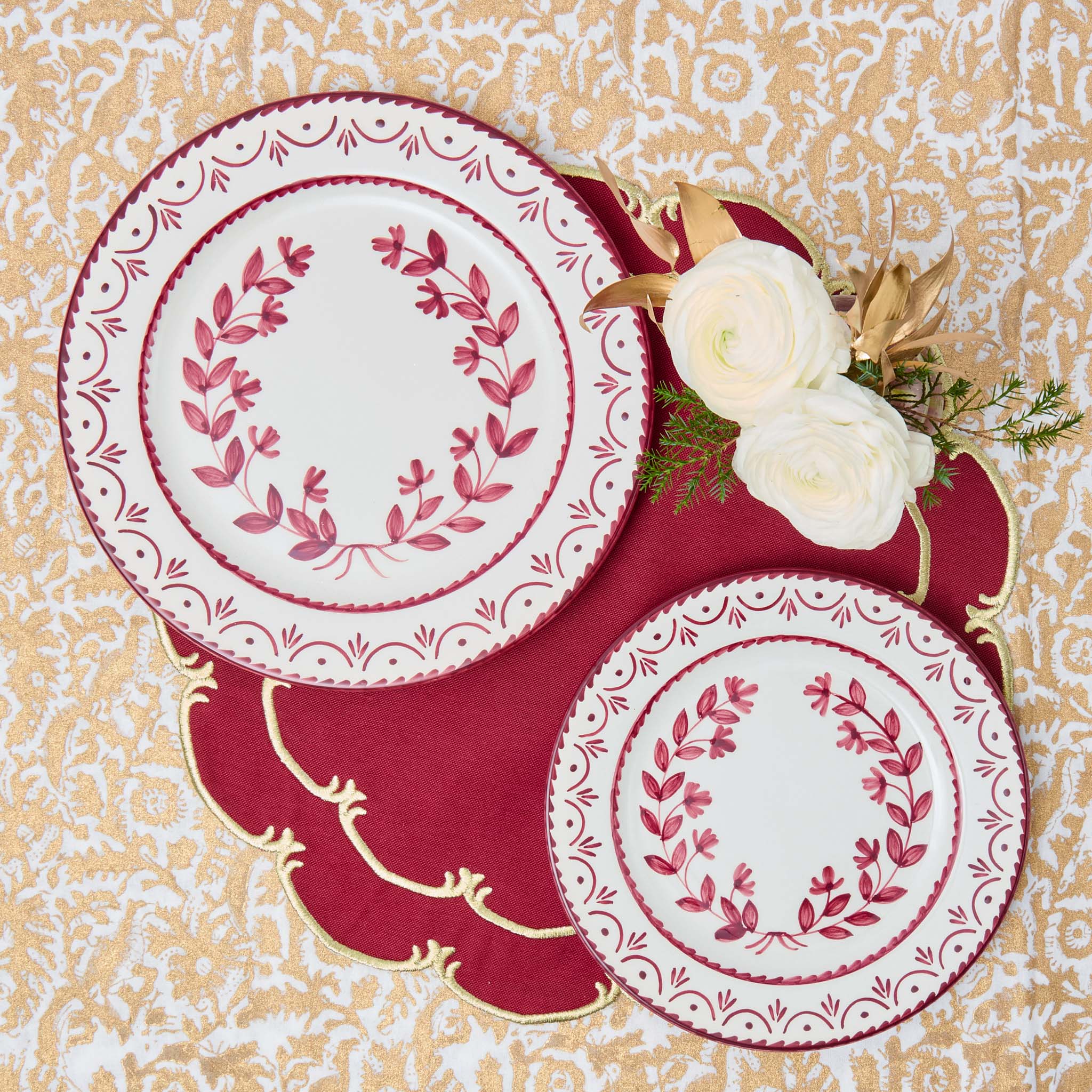 Josephine Burgundy Dinner & Starter Plates (set of 8)
