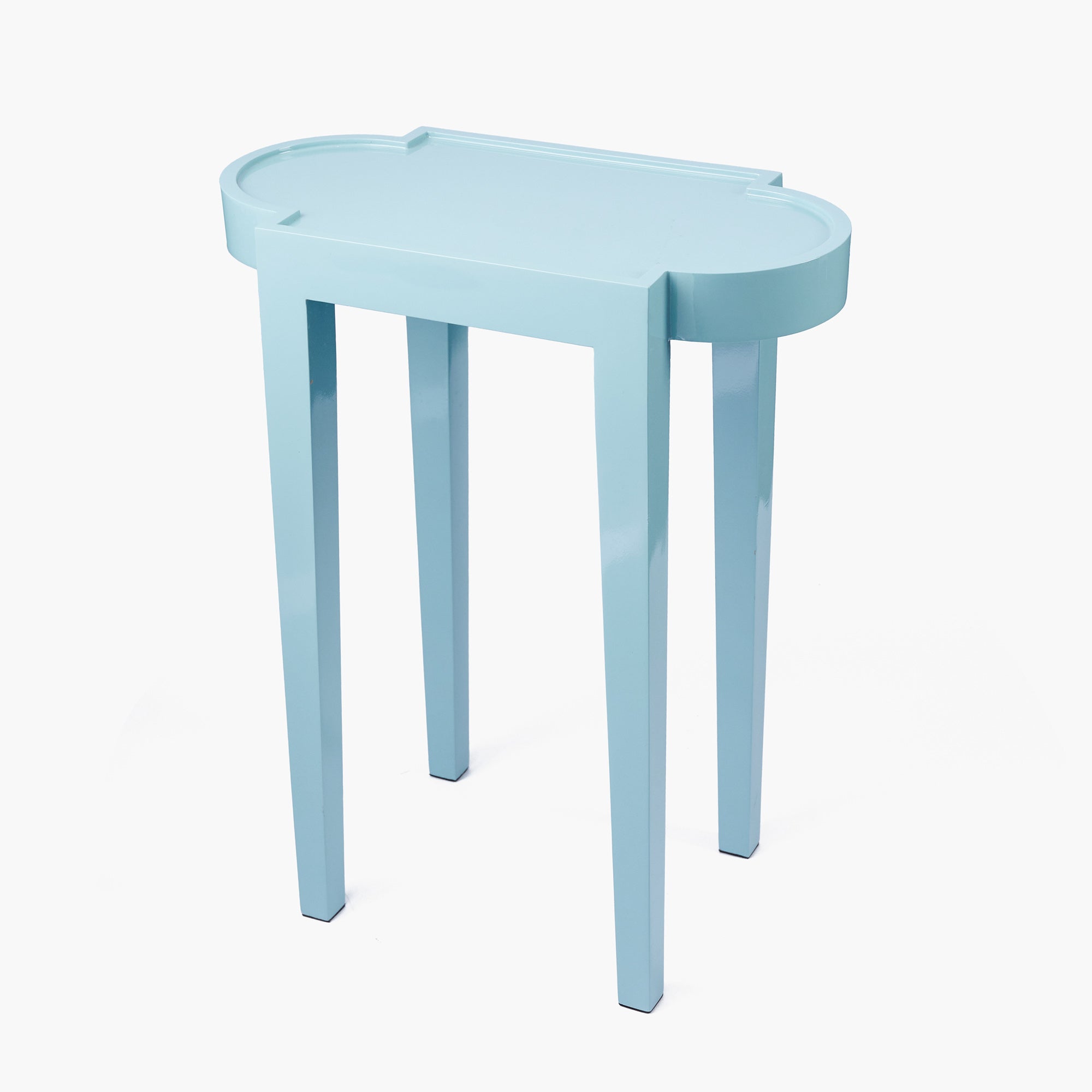 Duck-egg Blue Lacquer Rectangle Side Table