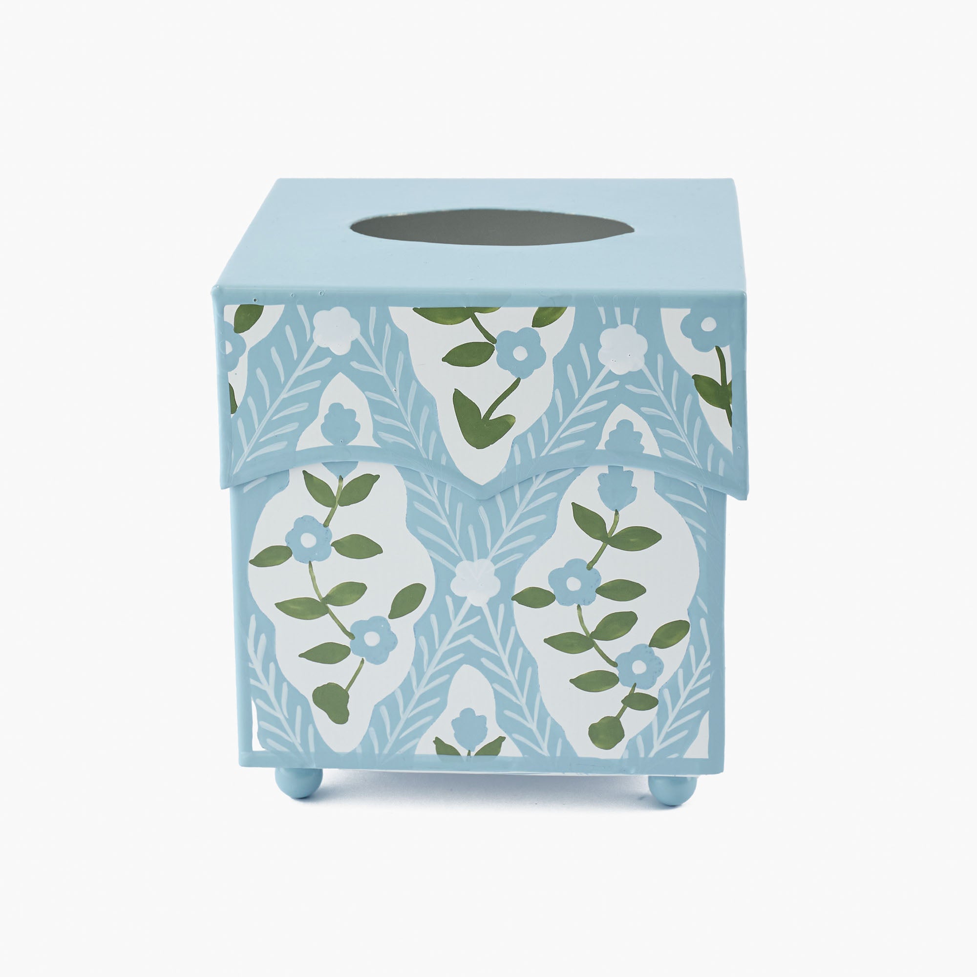 Blue Floral Trellis Tissue Box