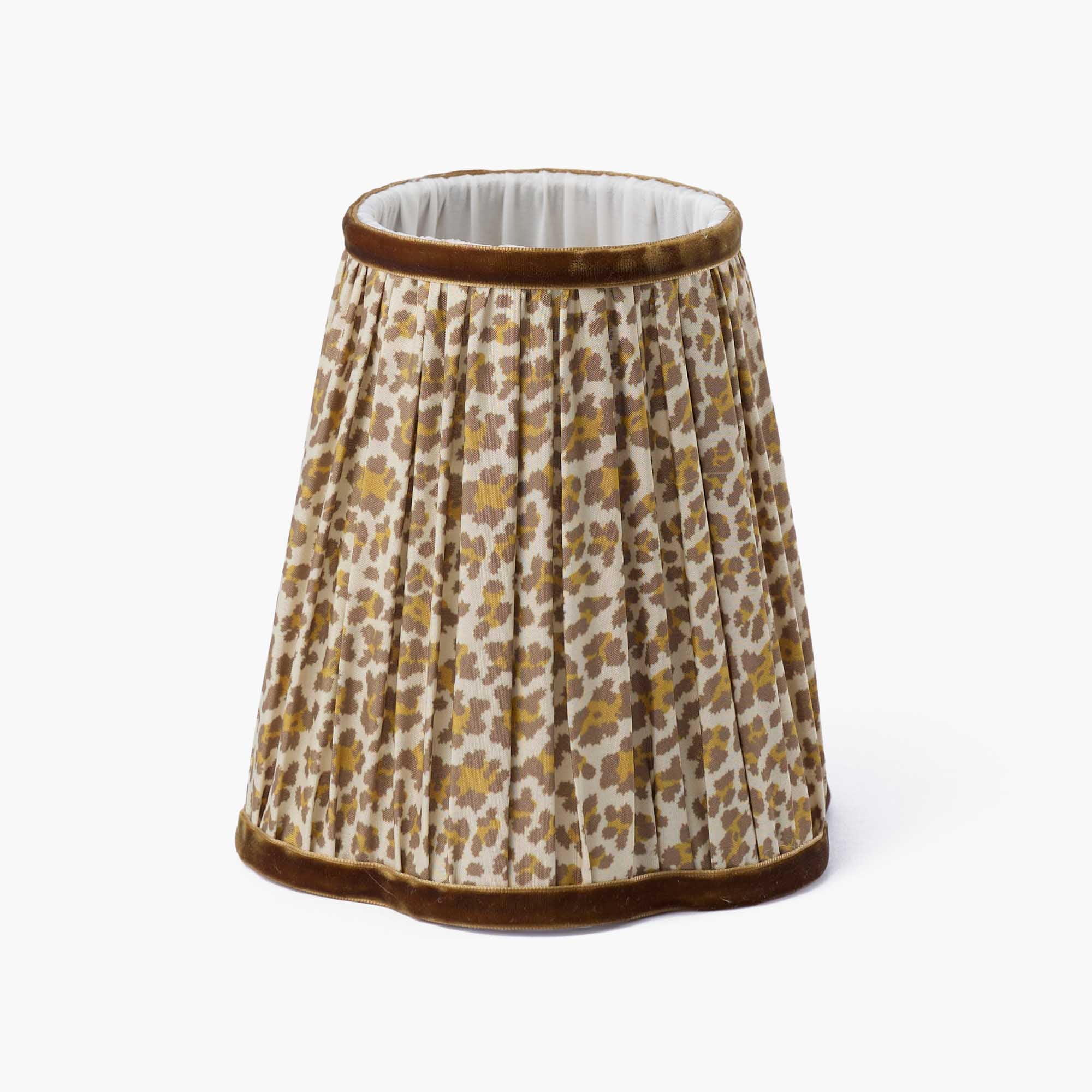 Bamboo Rechargeable Wall Light with Natural Leopard Shade (14cm)