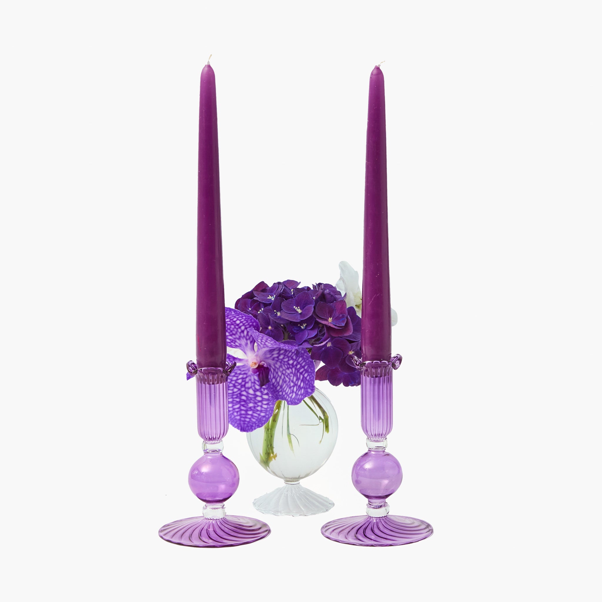 Small Eden Purple Candle Holder (Pair)