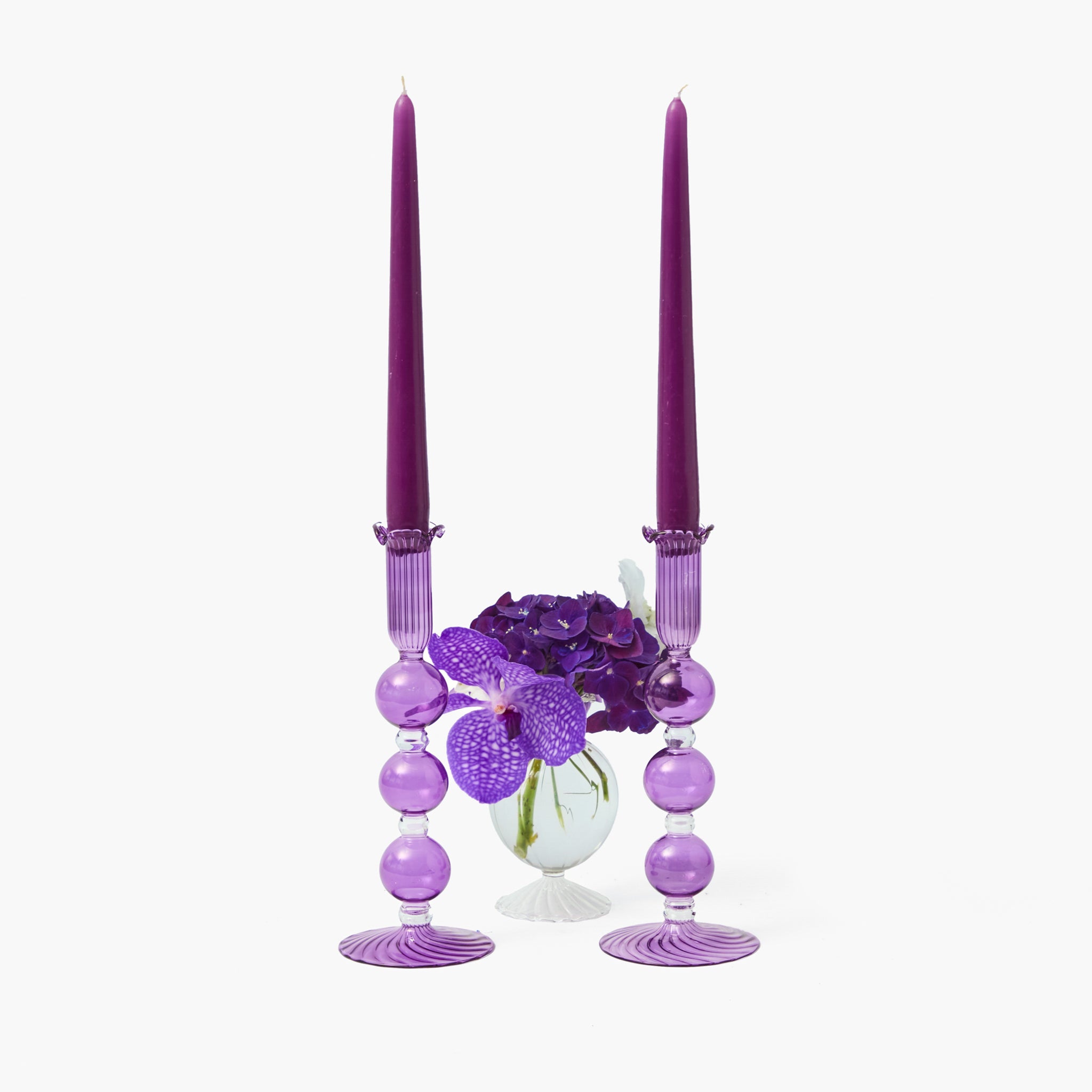 Eden Purple Candle Holder (Pair)
