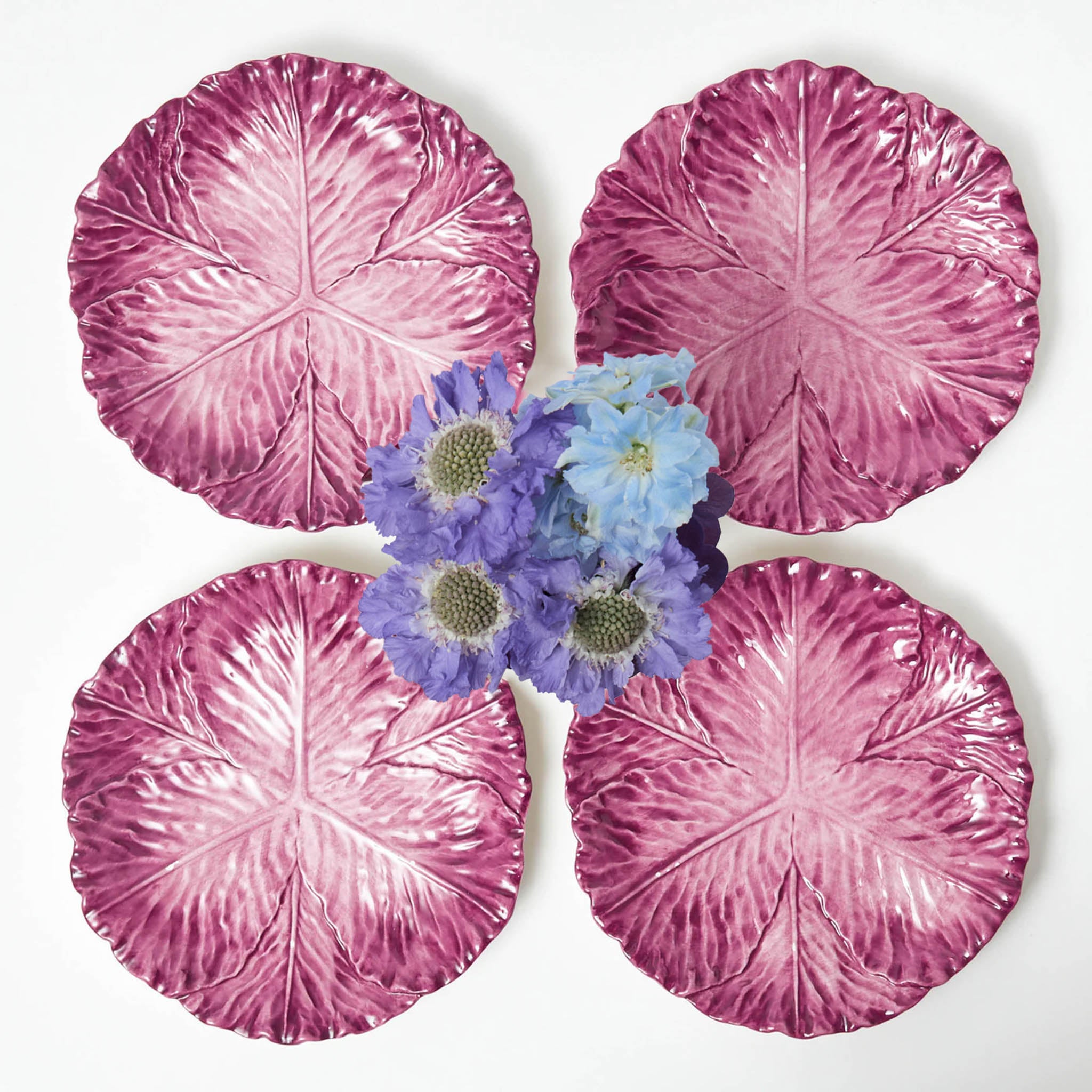 Serena Aubergine Cabbage Dinner Plates (Set of 4)