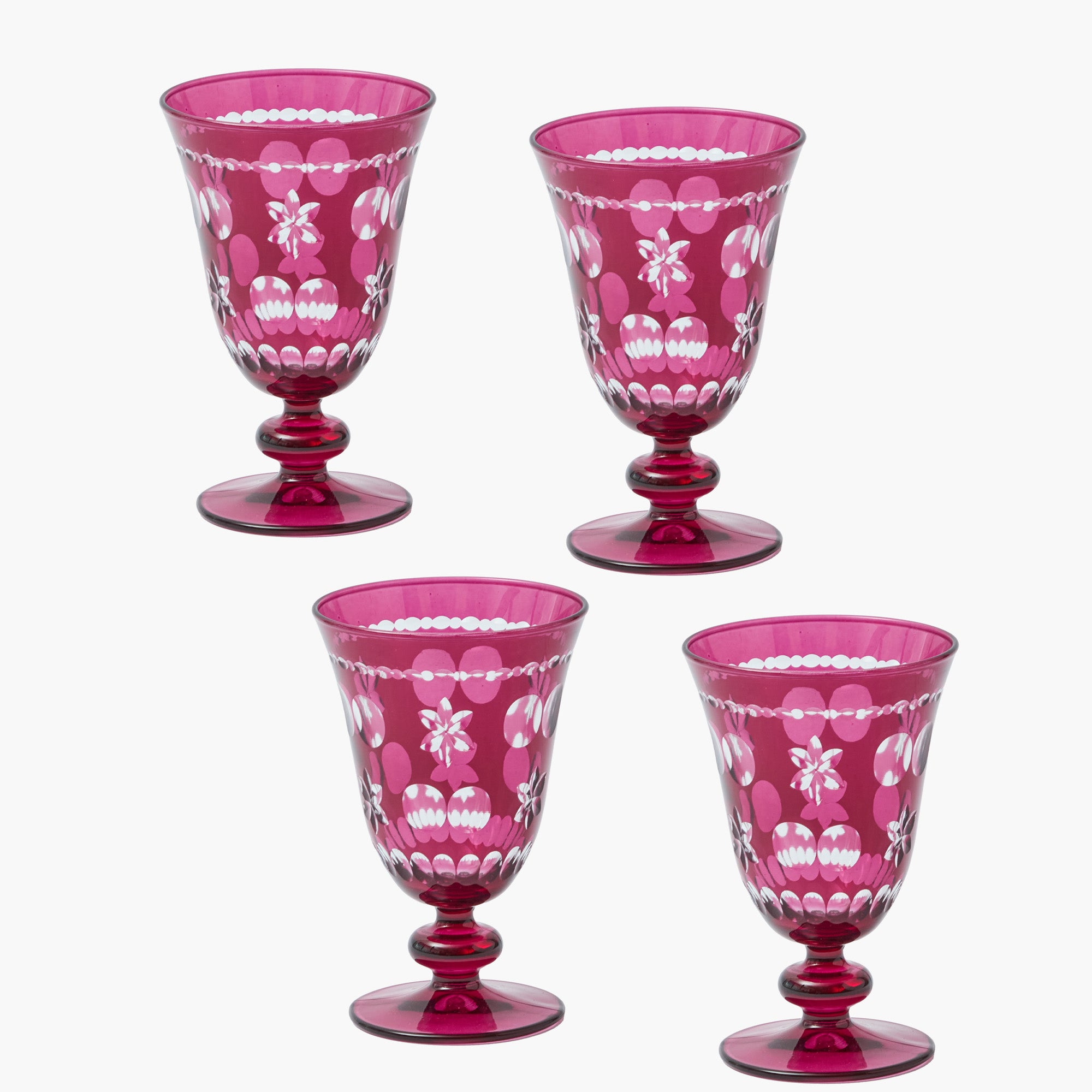 Aubergine Anita Engraved Wine Glass (Set of 4)