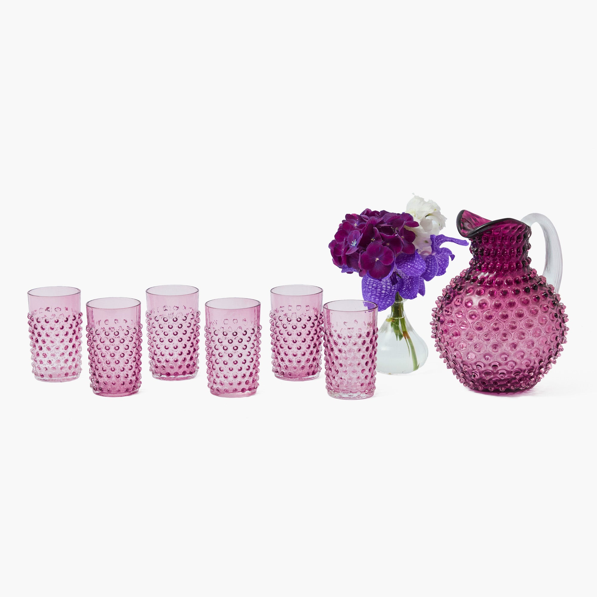 Purple Hobnail Glasses (Set of 6)