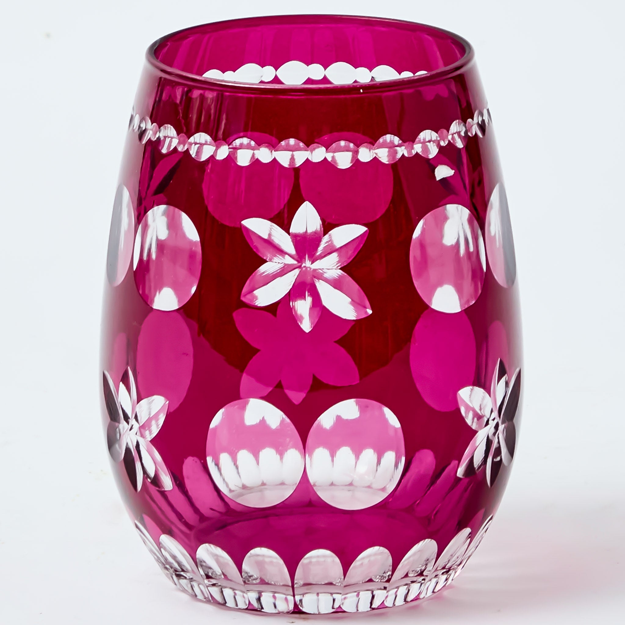 Aubergine Anita Engraved Glass (Set of 4)